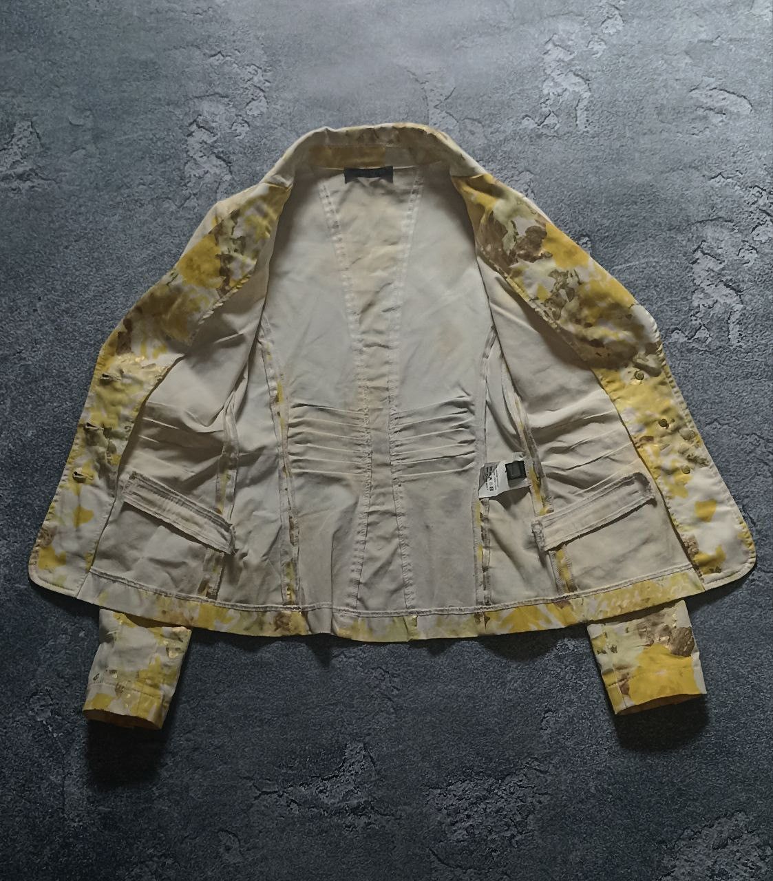 Roberto Cavalli Rare Roberto Cavalli Y2K Floral Print Jacket Yellow & Gold Size S / US 4 / IT 40 - 7 Thumbnail