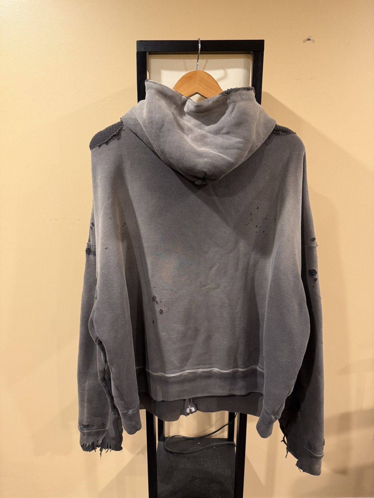 Saint Michael Saint Michael Distressed Thermal Double Face Lay Zip Hoodie Size US S / EU 44-46 / 1 - 7 Thumbnail
