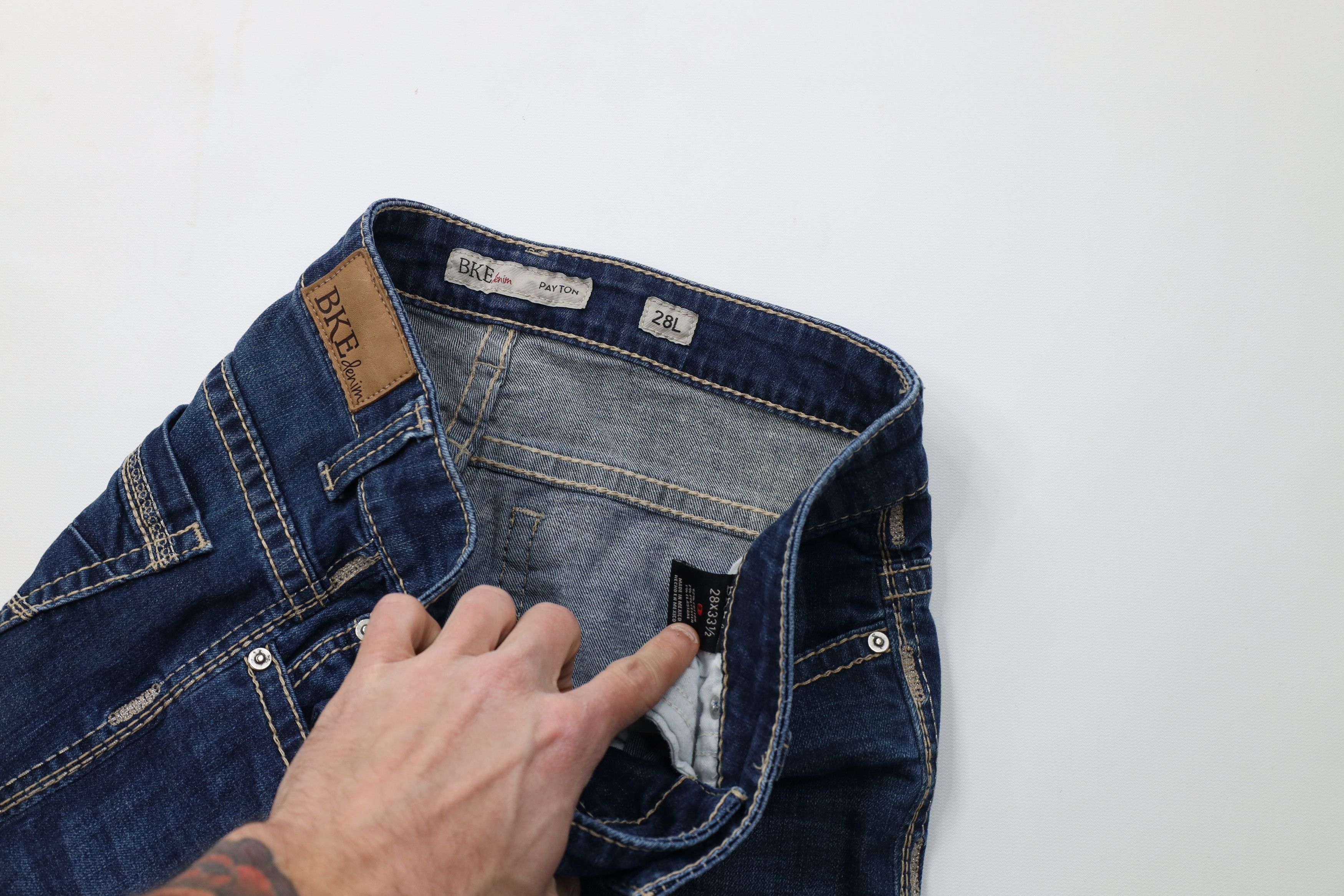 Vintage Buckle BKE Denim Stitch Payton Stretch Bootcut Denim Jeans Size 28" / US 6 / IT 42 - 8 Thumbnail