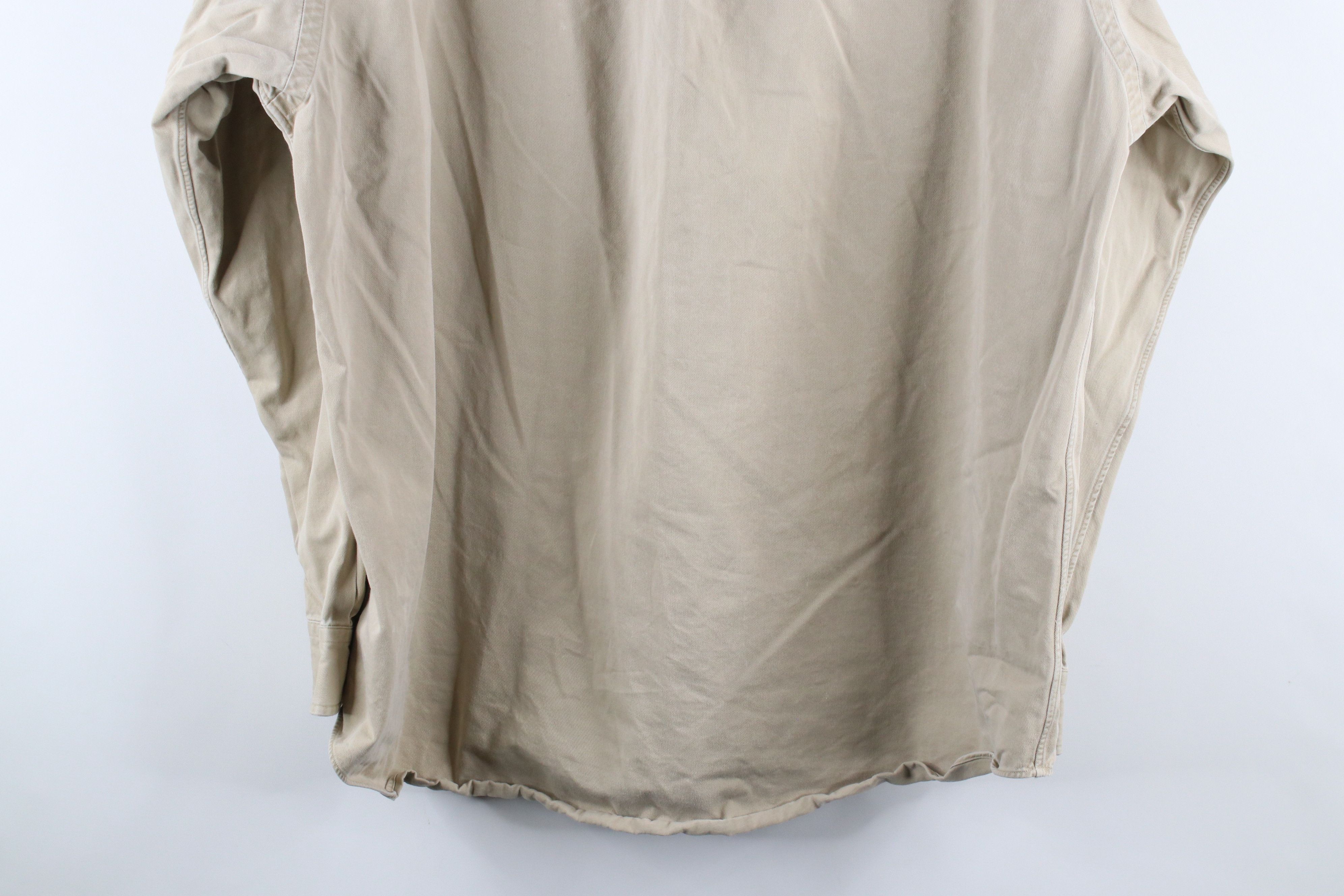 Ralph Lauren × Vintage Vintage 90s Ralph Lauren Collared Button Down Shirt Beige Size US XL / EU 56 / 4 - 10 Thumbnail