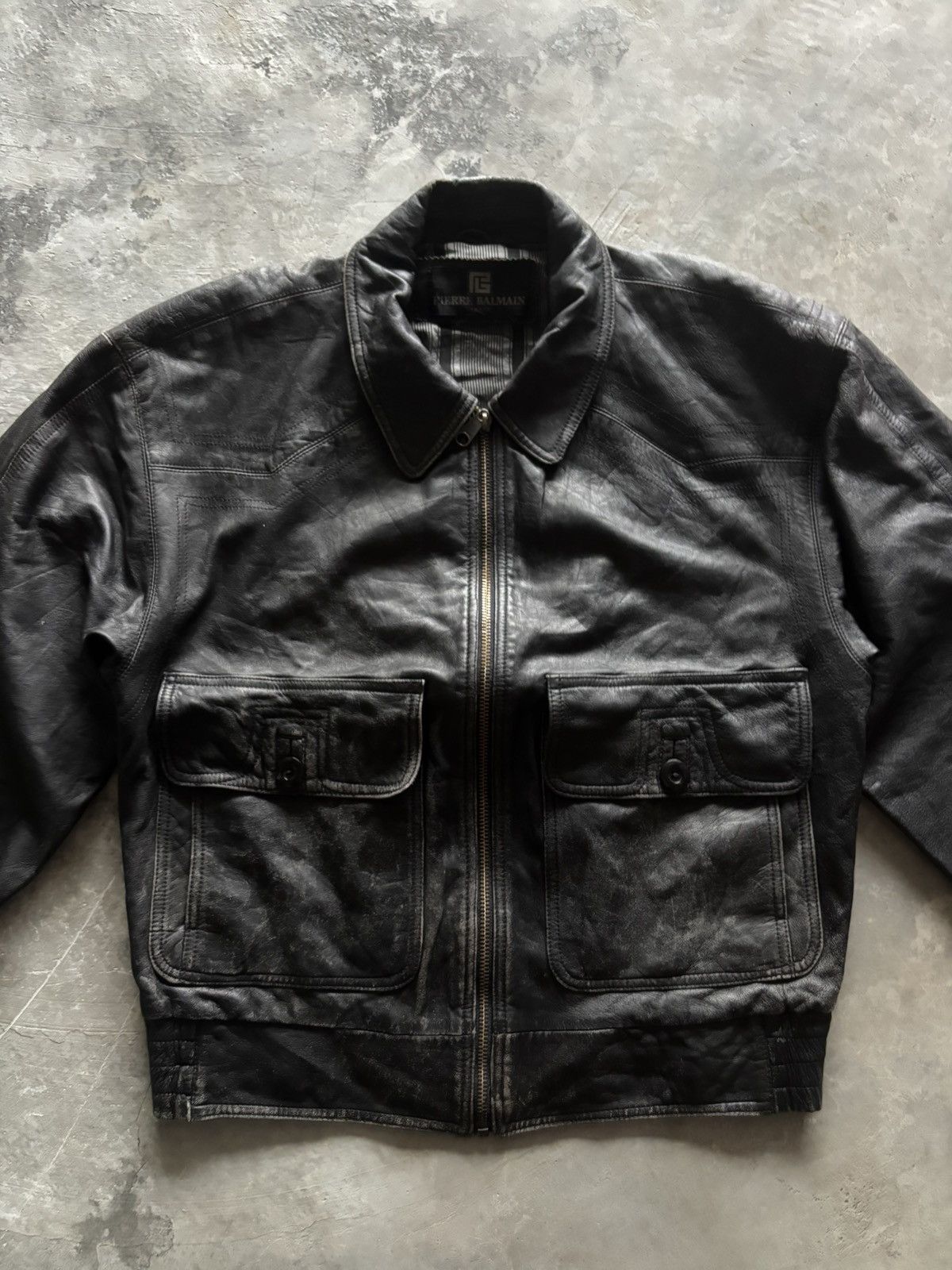 Pierre Balmain PIERRE BALMAIN PARIS LEATHER JACKET BIKER PILOT VINTAGE Size US L / EU 52-54 / 3 - 3 Thumbnail