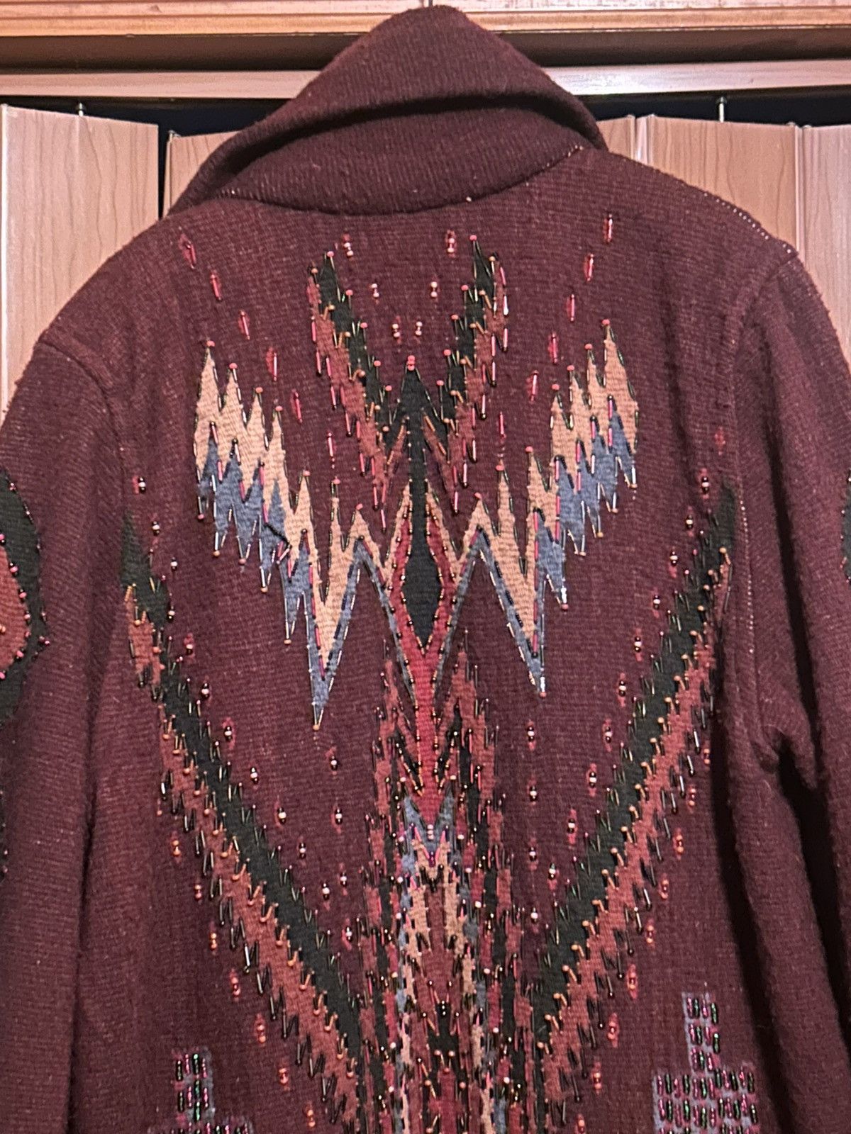 Other Krista Koeppe Vintage Beaded Wool Coat: Aztec Tribal Size S / US 4 / IT 40 - 12 Thumbnail