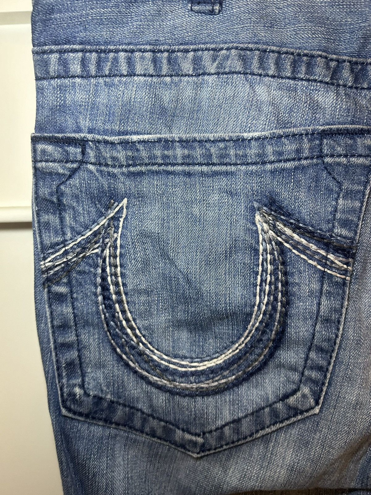 True Religion Vintage True Religion multi stitch logo straight blue jeans Size US 34 / EU 50 - 7 Thumbnail