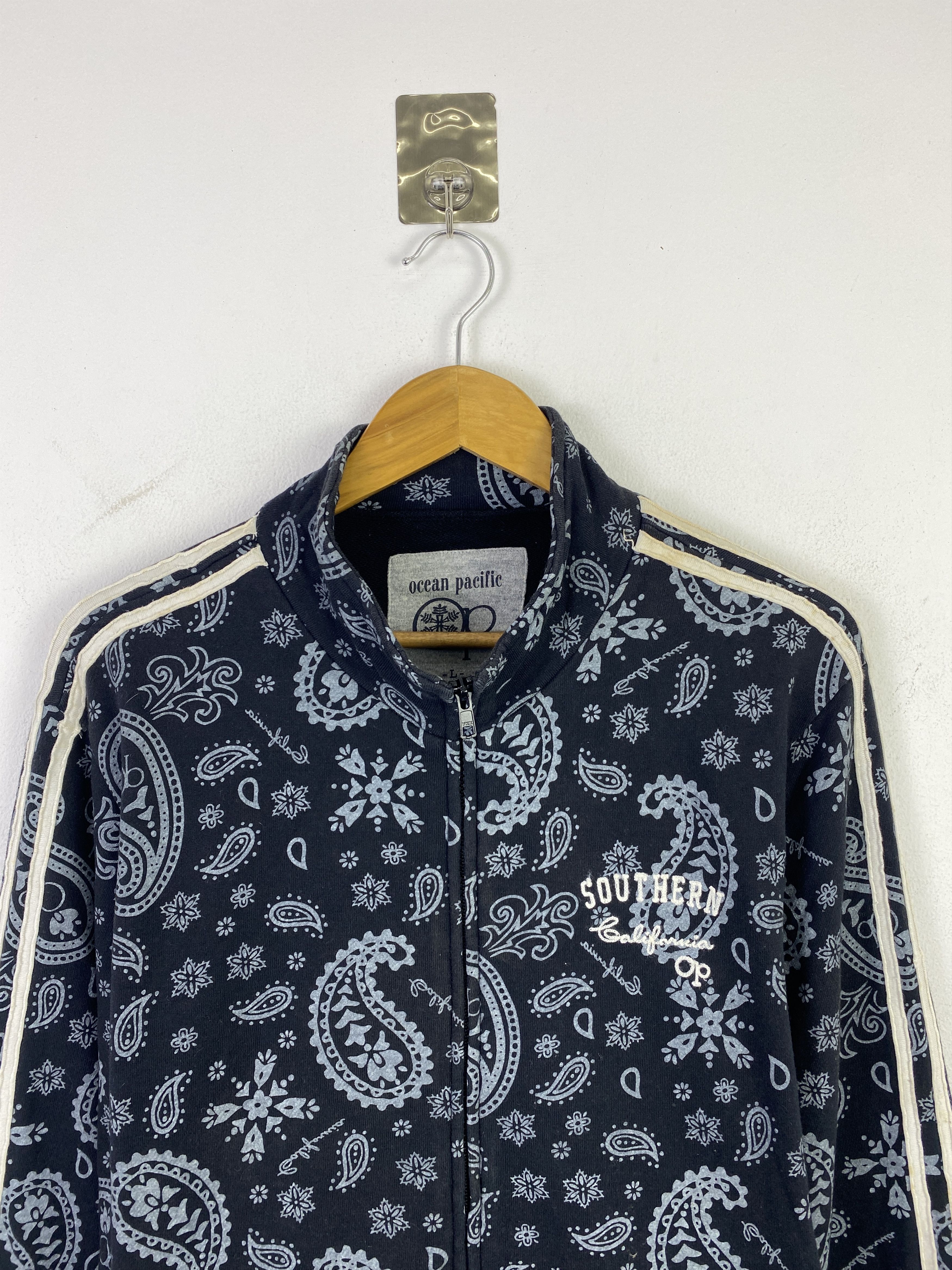 Ocean Pacific Vintage Ocean Pacific Paisley Zipper Up Sweater SH0340 Size US L / EU 52-54 / 3 - 2 Thumbnail