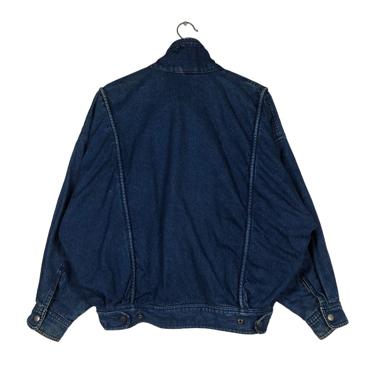Japanese Brand VINTAGE BOMBER JACKET DENIM PARACHUTE RIVERSON ISSEY MIYAKE Size US M / EU 48-50 / 2 - 10 Thumbnail