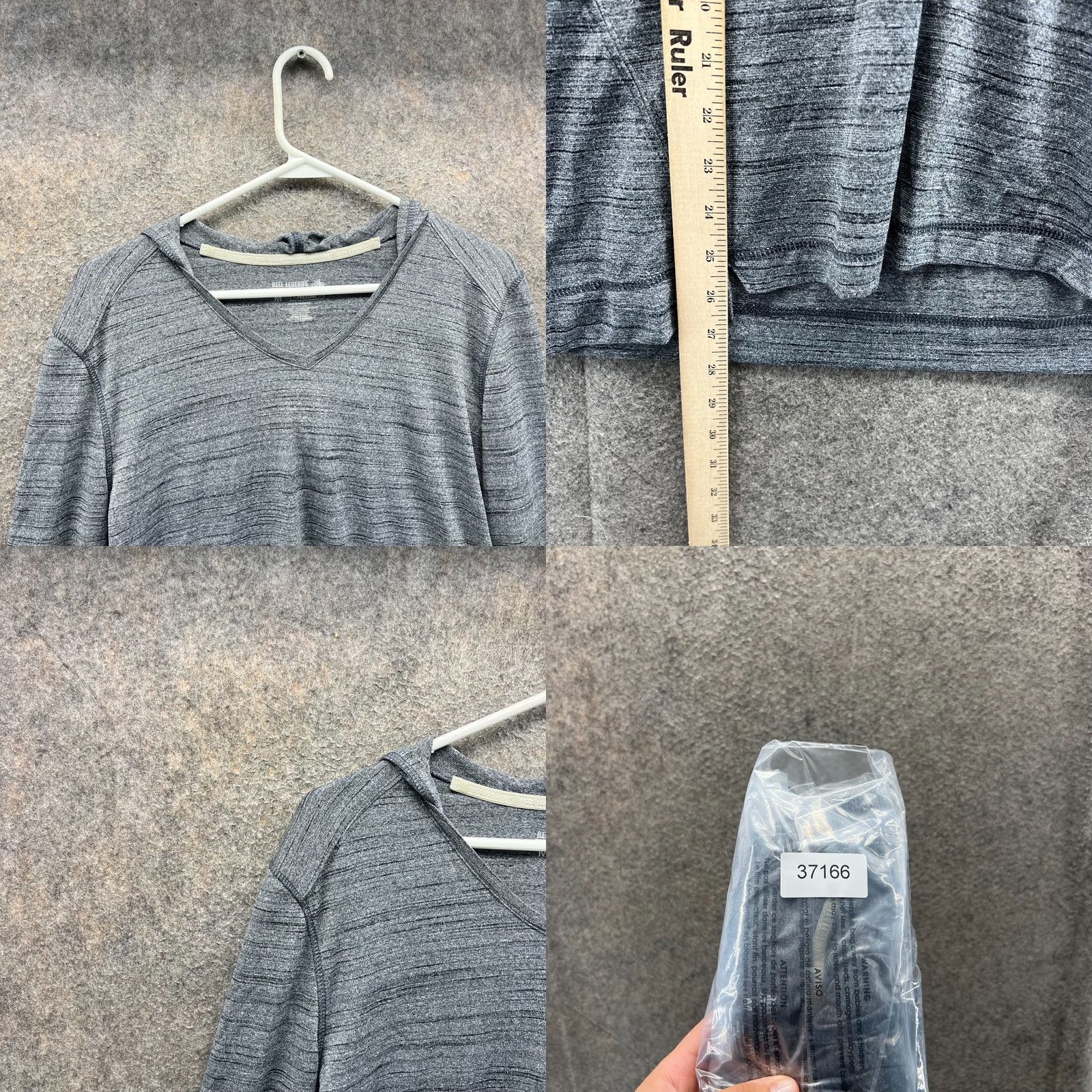 Vintage VINTAGE? No — Reel Legends Performance Hoodie Women M Gray Sweatshirt Lightweight Active Size M / US 6-8 / IT 42-44 - 8 Thumbnail