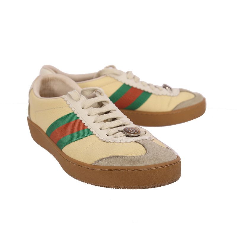 Gucci Gucci Leather and Suede Women's Sneakers 0079 Size US 5.5 / EU 38 - 1 Thumbnail