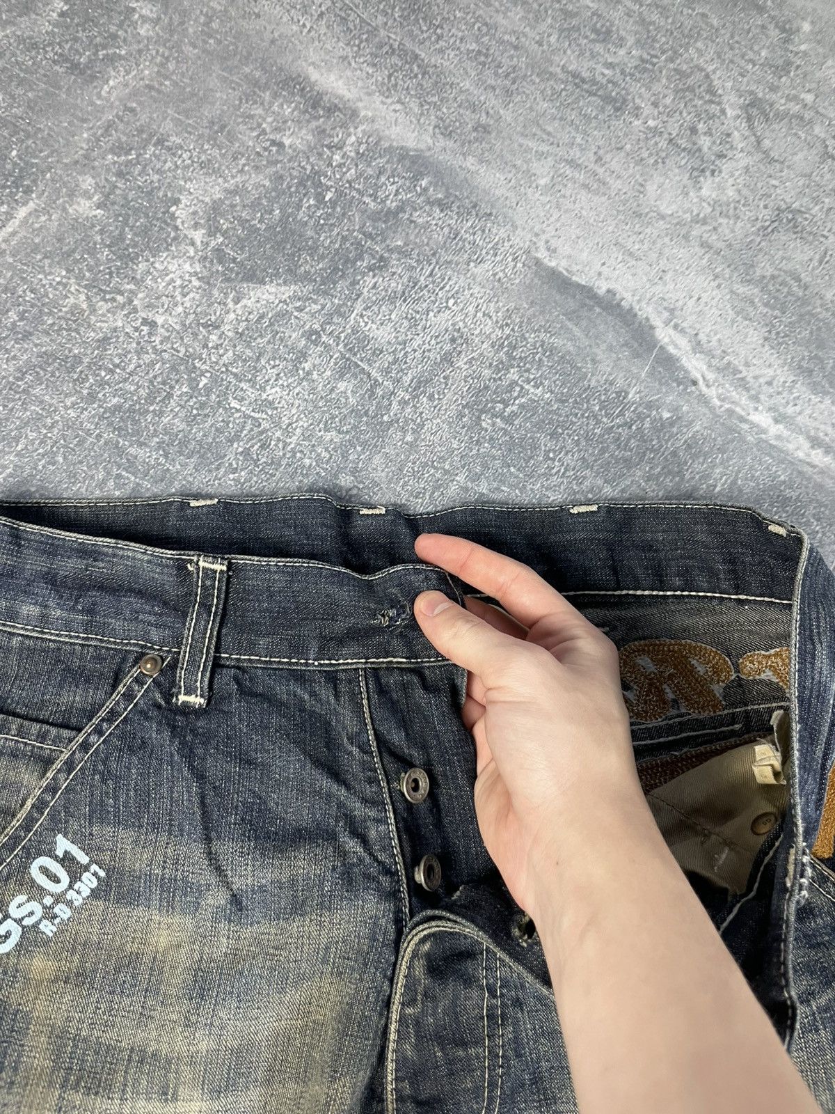 G-Star Vintage distressed BIG LOGO G Star Raw denim jeans Size US 30 / EU 46 - 7 Thumbnail