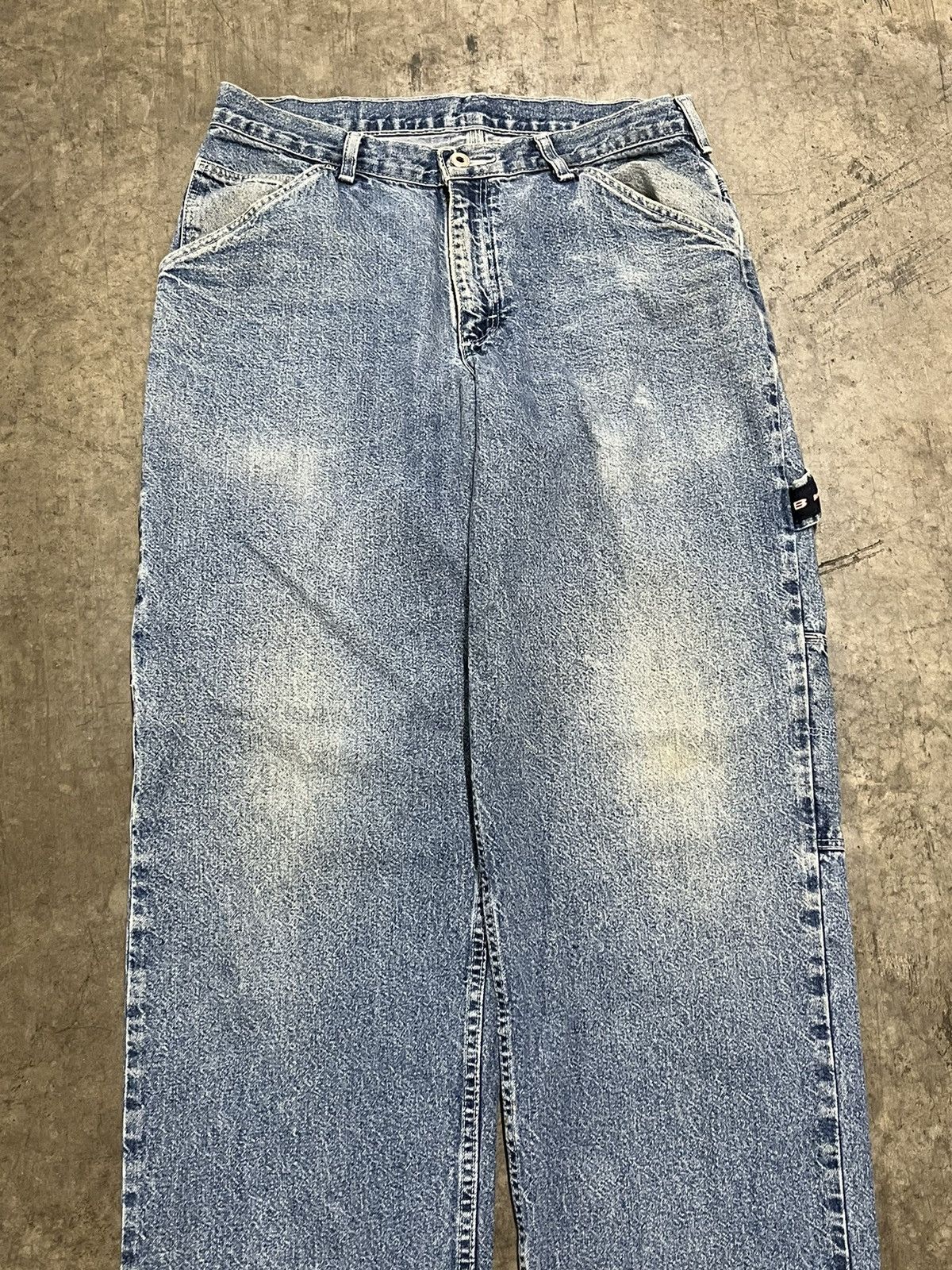 Vintage Y2k baggy fit denim cargo carpenter pants hype skater rare Size US 32 / EU 48 - 8 Thumbnail