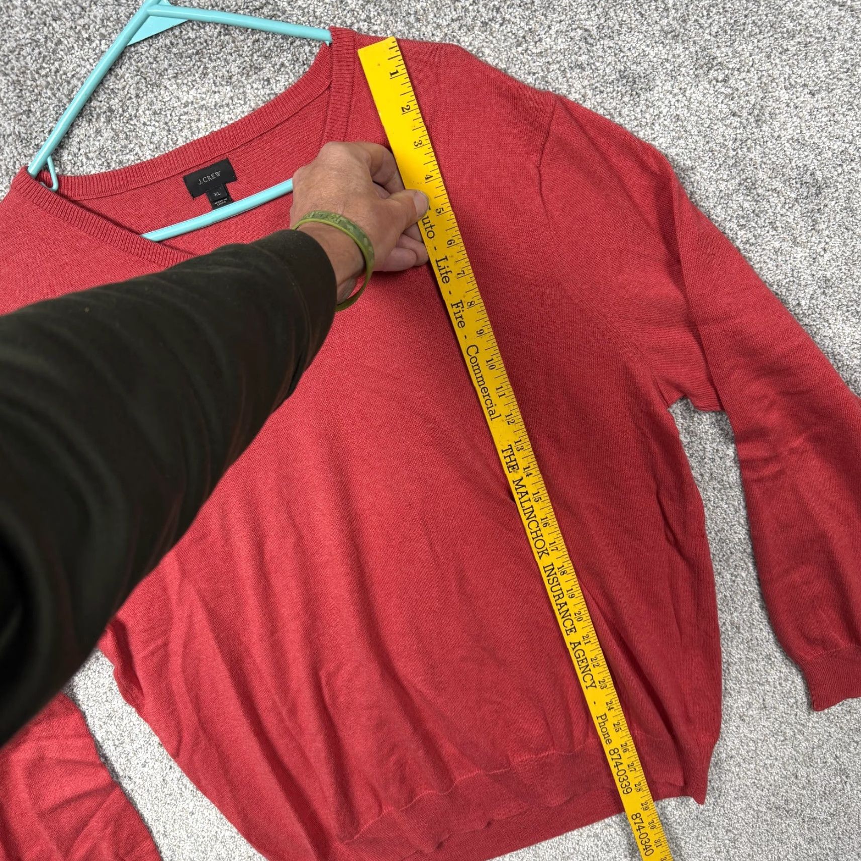 J.Crew J.CREW Sweater XL Cotton Cashmere V-Neck Pullover Men Red Knit Lightweight Solid Long Sleeve Slim Fit Capstone Capsule Quiet Luxury N/A Size US XL / EU 56 / 4 - 2 Thumbnail