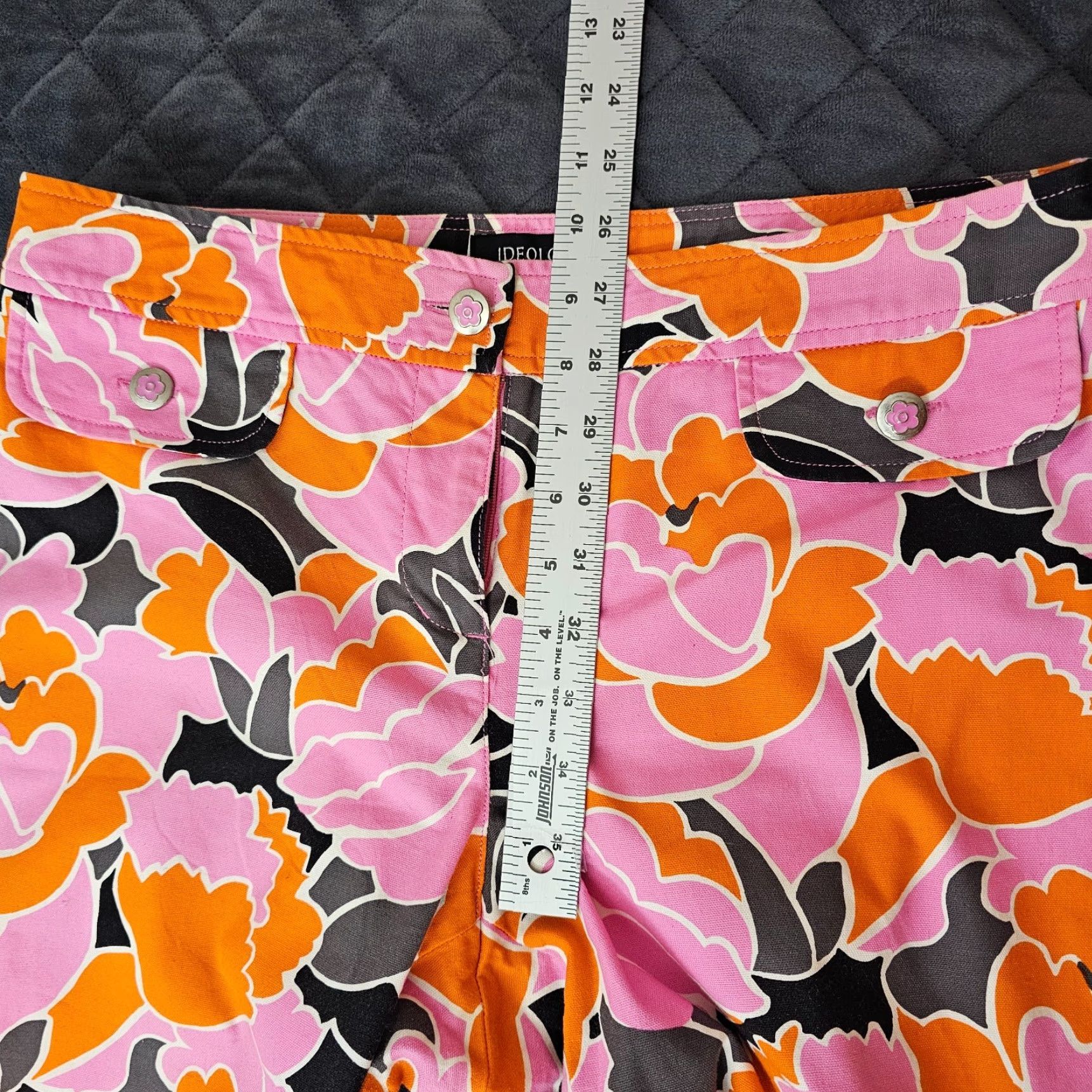 Vintage Ideology Women's Slim Fit Ankle Pants Size 8 Pink Floral Casual Stretch Size 30" / US 8 / IT 44 - 5 Thumbnail