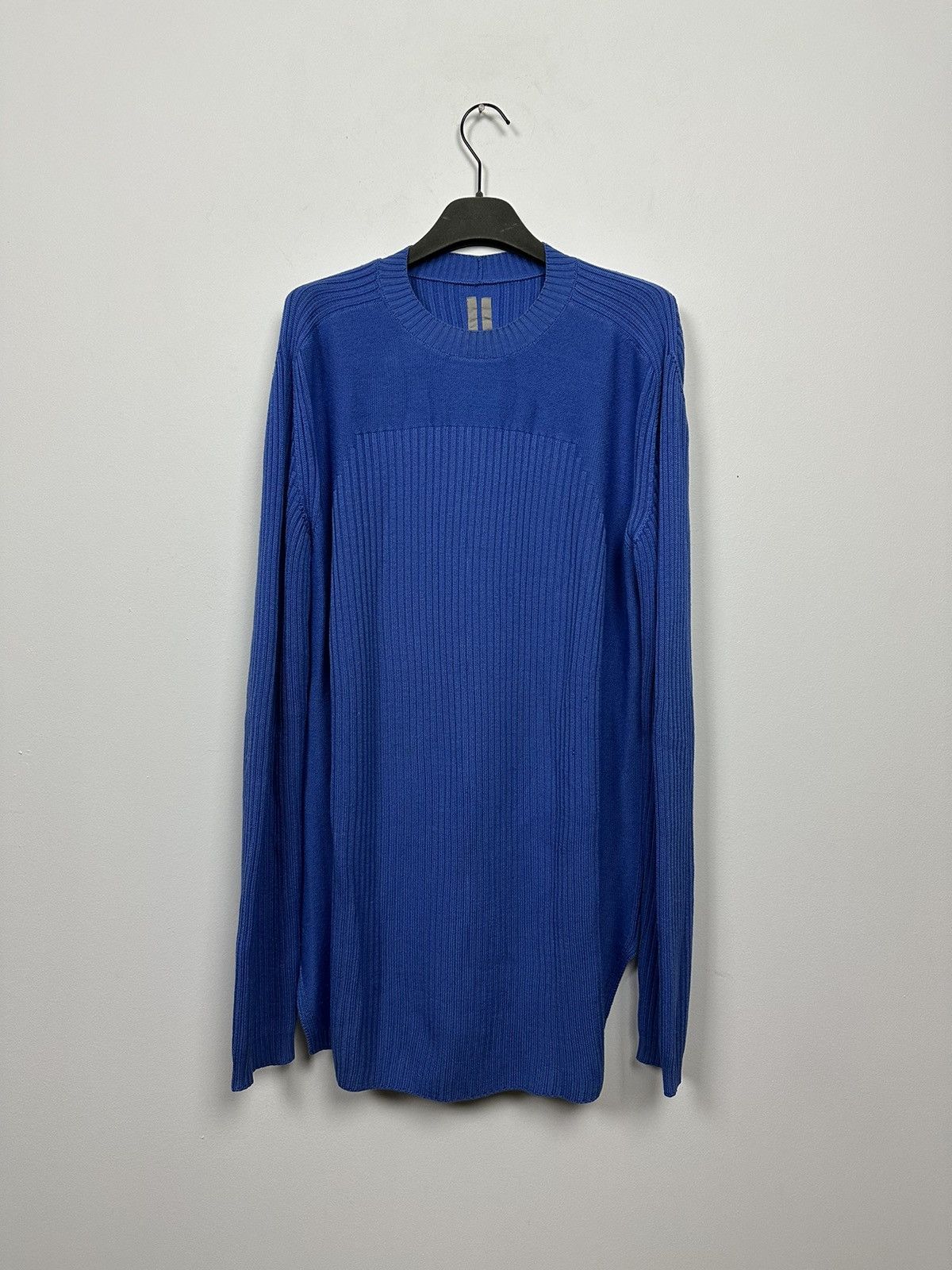 Rick Owens SS20 ‘TECUATL’ Blue Wool Geo Knit Sweater Size US L / EU 52-54 / 3 - 1 Thumbnail