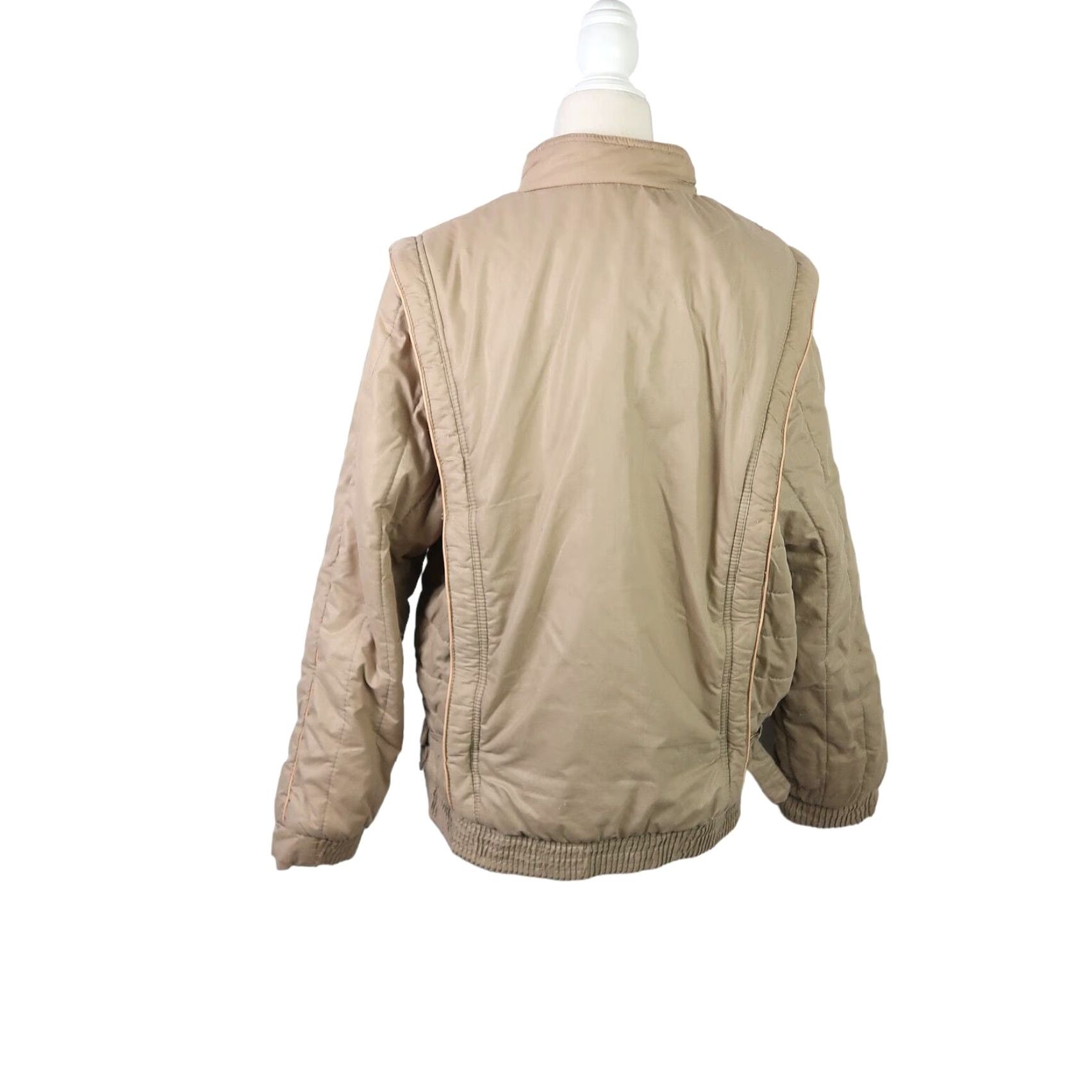 Vintage VINTAGE 80s Lemon Tree taupe tan convertible jacket XL Size XL / US 12-14 / IT 48-50 - 4 Thumbnail
