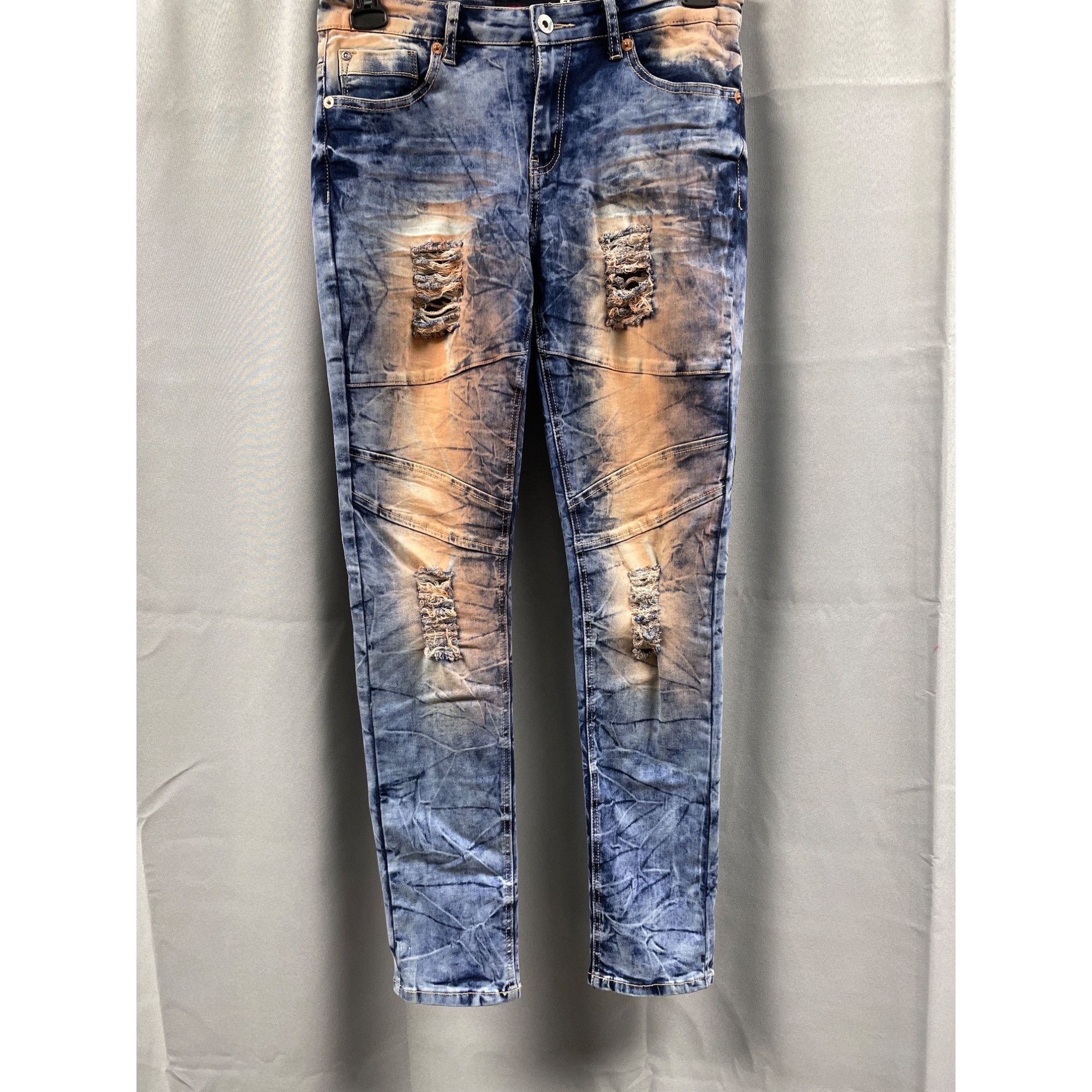 Other Mystiq Women's Blue/Orange Stretch Skinny Ripped Jeans Size Size 27" / US 4 / IT 40 - 1 Thumbnail