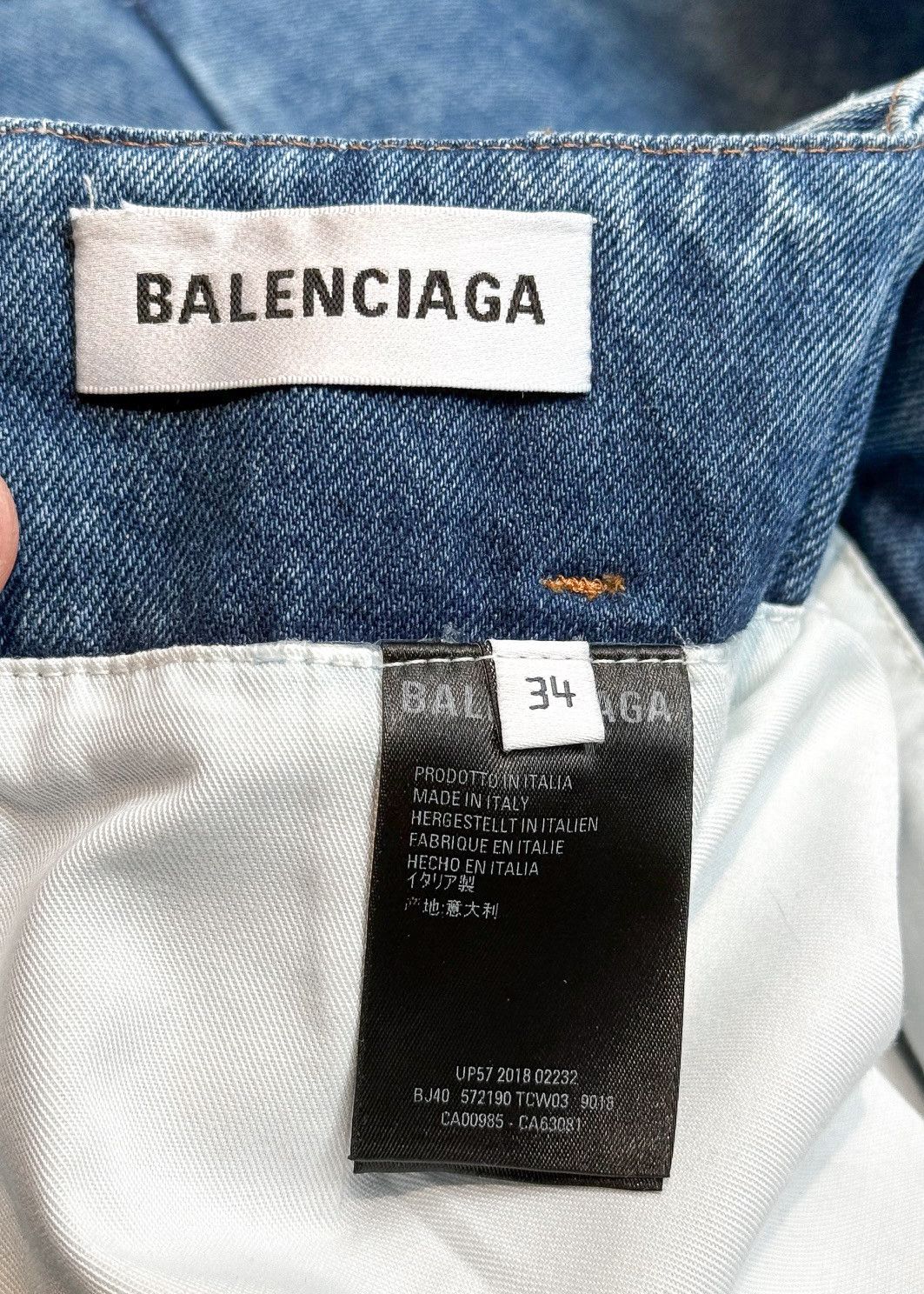 Balenciaga Balenciaga 2018 Blue Denim Mermaid Cut Mid-length Skirt Size 26" / US 2 / IT 38 - 5 Thumbnail