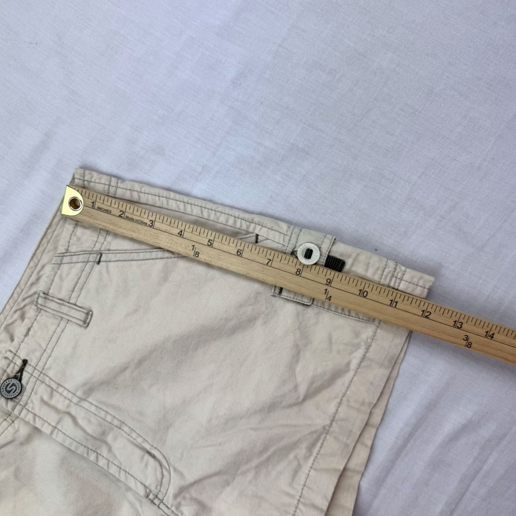 Vintage VINTAGE Squeeze Shorts Womens 7/8 Khaki Pockets Hipster Short Shorts Low Rise Cargo Casual 8 Beige Womens Size 30" / US 8 / IT 44 - 6 Thumbnail