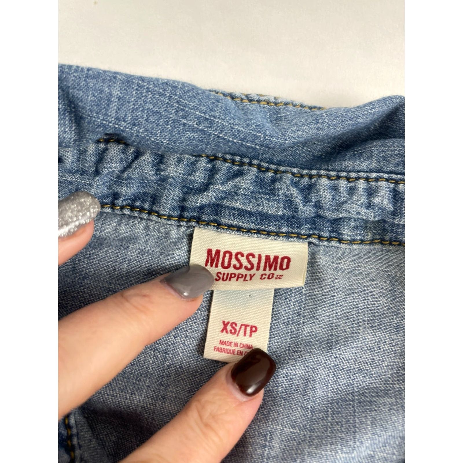 Mossimo Mossimo Jacket Shirt Women's XS Blue Denim Button Up Long Sleeve Pockets Size XS / US 0-2 / IT 36-38 - 4 Thumbnail