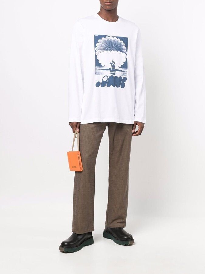 OAMC o1mle0225 Trance Long Sleeve T-Shirt in White & Blue Size US S / EU 44-46 / 1 - 2 Thumbnail