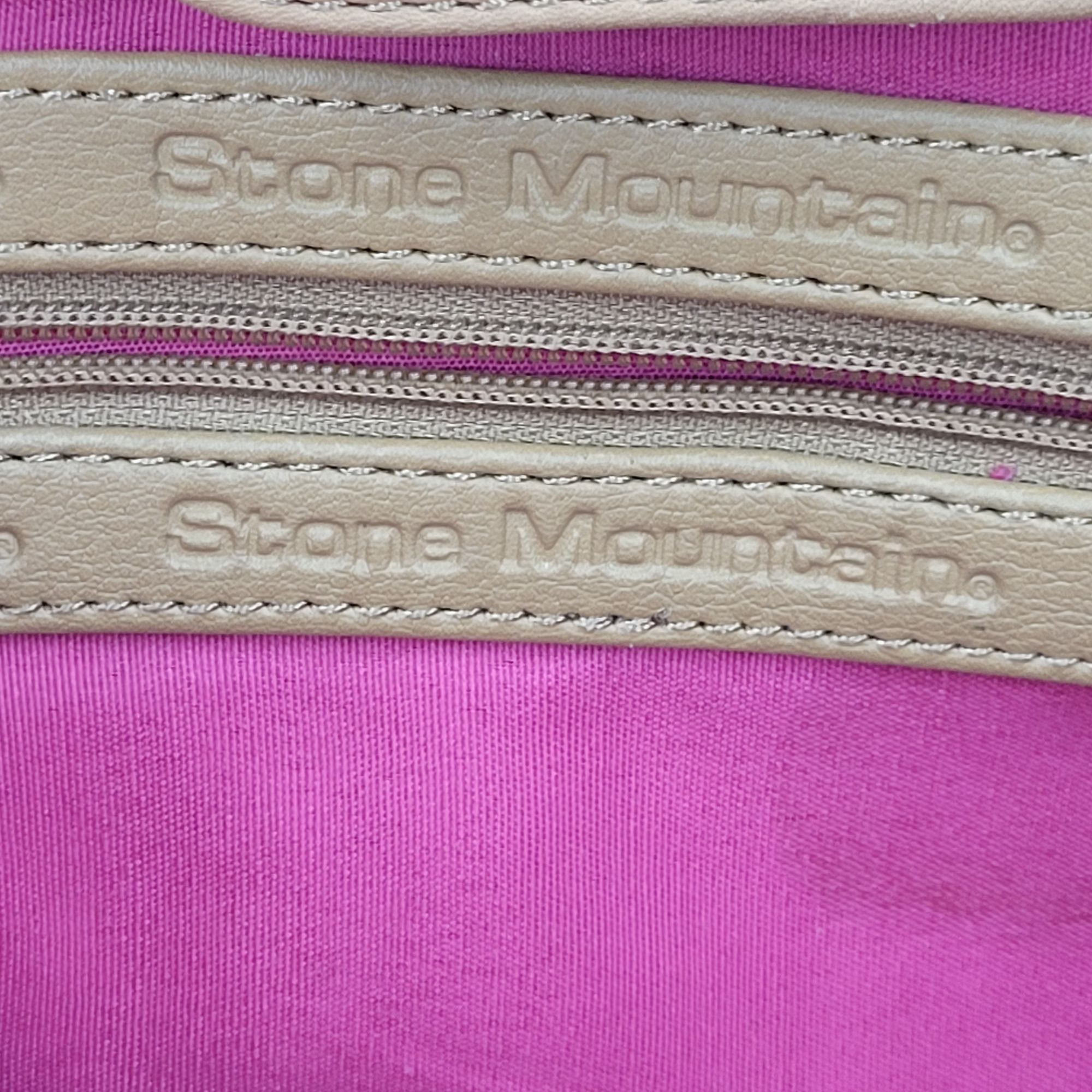 Vintage Stone Mountain Tan Genuine Leather Double Top Handle Handbag Size ONE SIZE - 2 Thumbnail