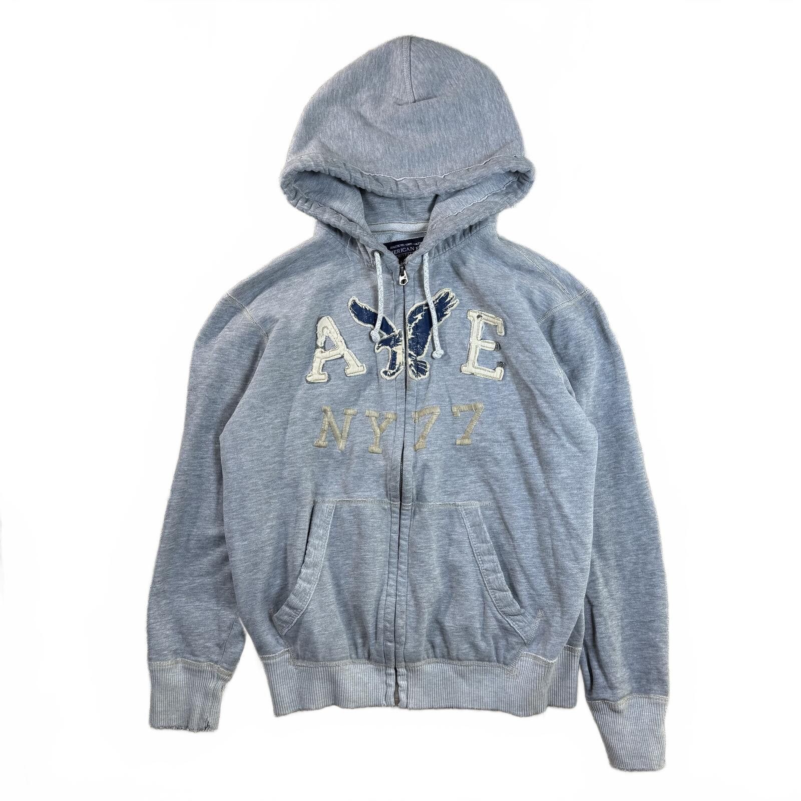 American Eagle Outfitters Y2K American Eagle NY77 Zip Up Hoodie Large Size US L / EU 52-54 / 3 - 1 Thumbnail