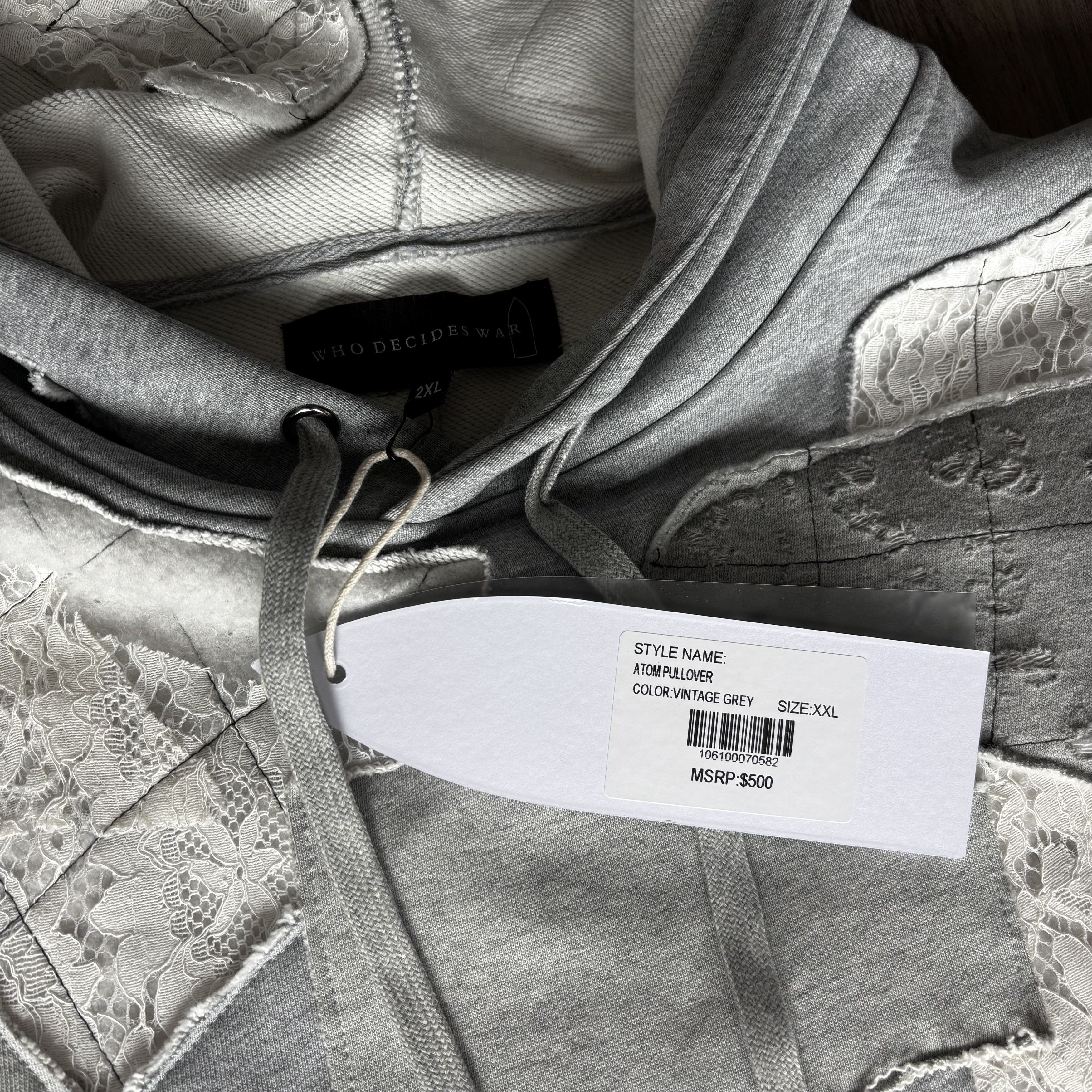 Who Decides War WHO DECIDES WAR ATOM PULLOVER HOODIE VINTAGE GREY SZ XXL Size US XXL / EU 58 / 5 - 14 Thumbnail