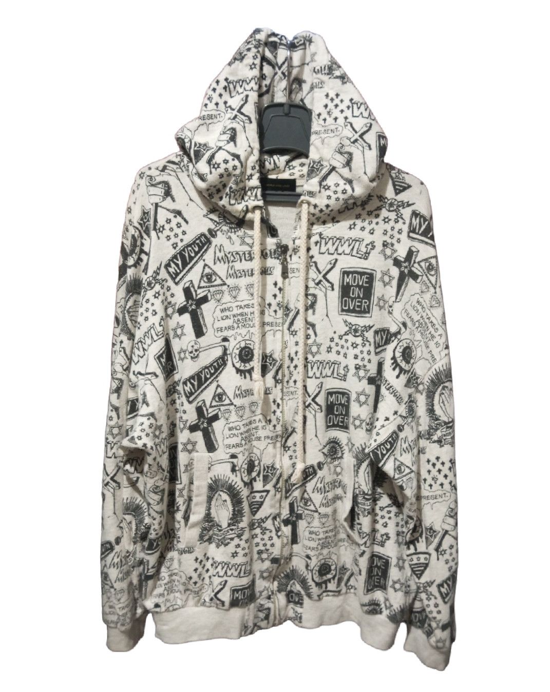 image of Maris Rock x Seditionaries World Wide Love! Hoodies Big Logo in Grey, Men's (Size Large)