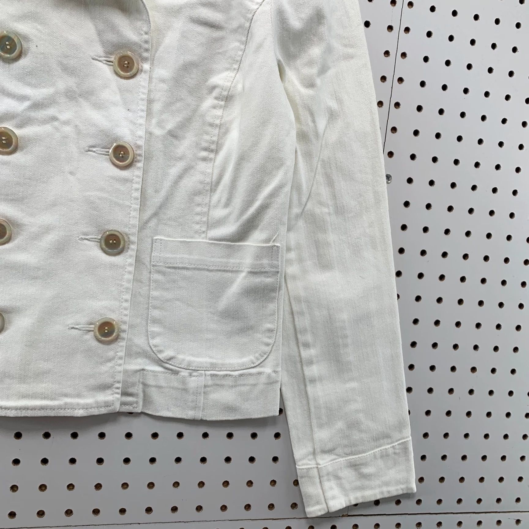 Ralph Lauren Lauren Ralph Lauren Denim Jacket Womens Medium White Double Breasted Denim Jacket Womens Medium White Double Breasted Size M / US 6-8 / IT 42-44 - 5 Thumbnail