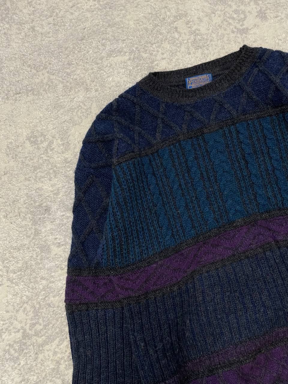 Pendleton Vintage LOBO Wool Sweater Textured Knit Oversize 90s, USA Size US L / EU 52-54 / 3 - 4 Thumbnail