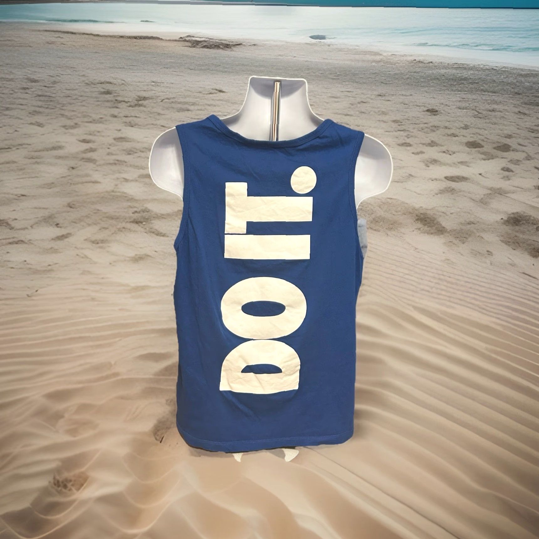 Nike Nike Tank Top Just Do It Men L Blue Double Sided Big Script The Nike Tee Size US L / EU 52-54 / 3 - 7 Thumbnail
