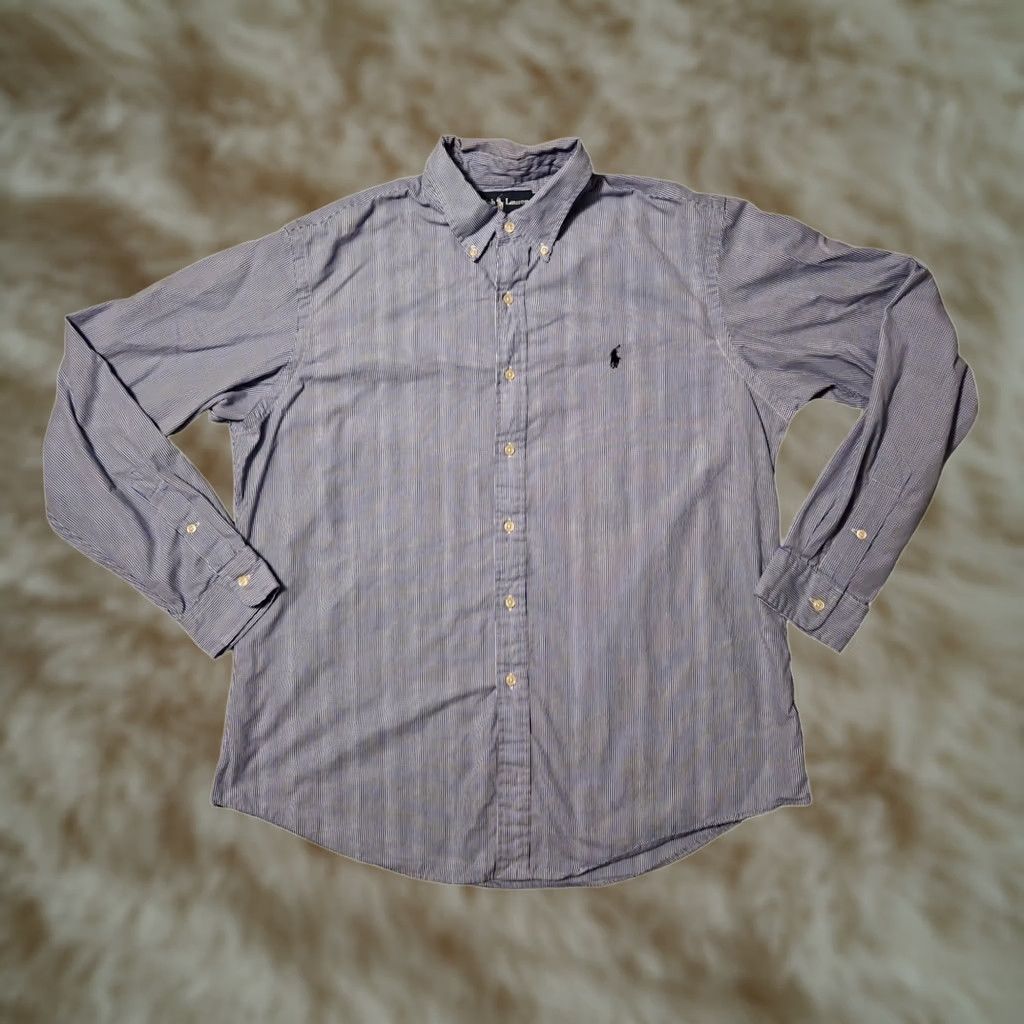 Ralph Lauren VINTAGE Ralph Lauren Shirt XL Blue Check Long Sleeve Preppy Button Down Men's Size US XL / EU 56 / 4 - 1 Thumbnail