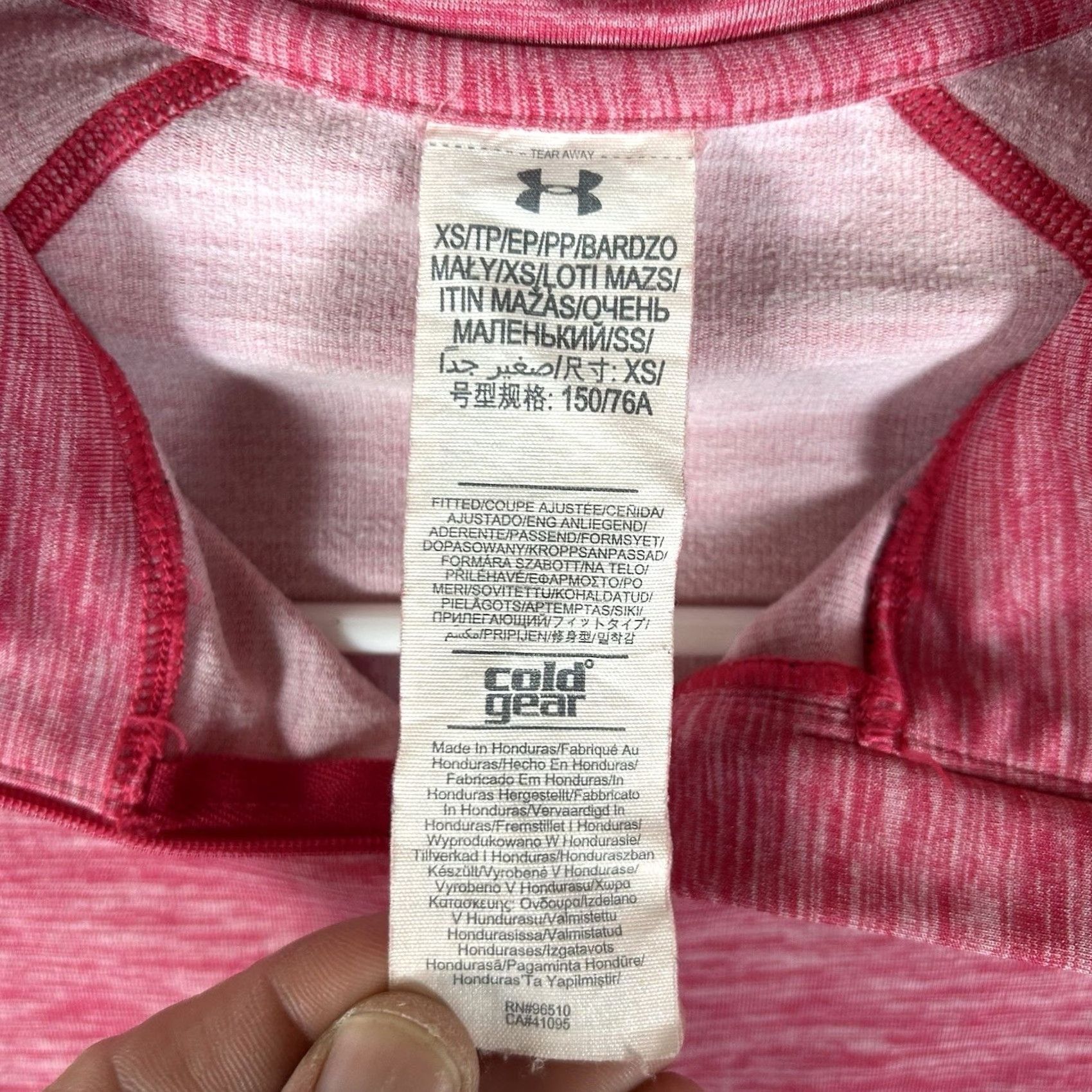 Under Armour Under Armour Running Shirt Womens XS 1/4 Zip Pullover Red Pink Thumbholes Sports Size M / US 6-8 / IT 42-44 - 4 Thumbnail