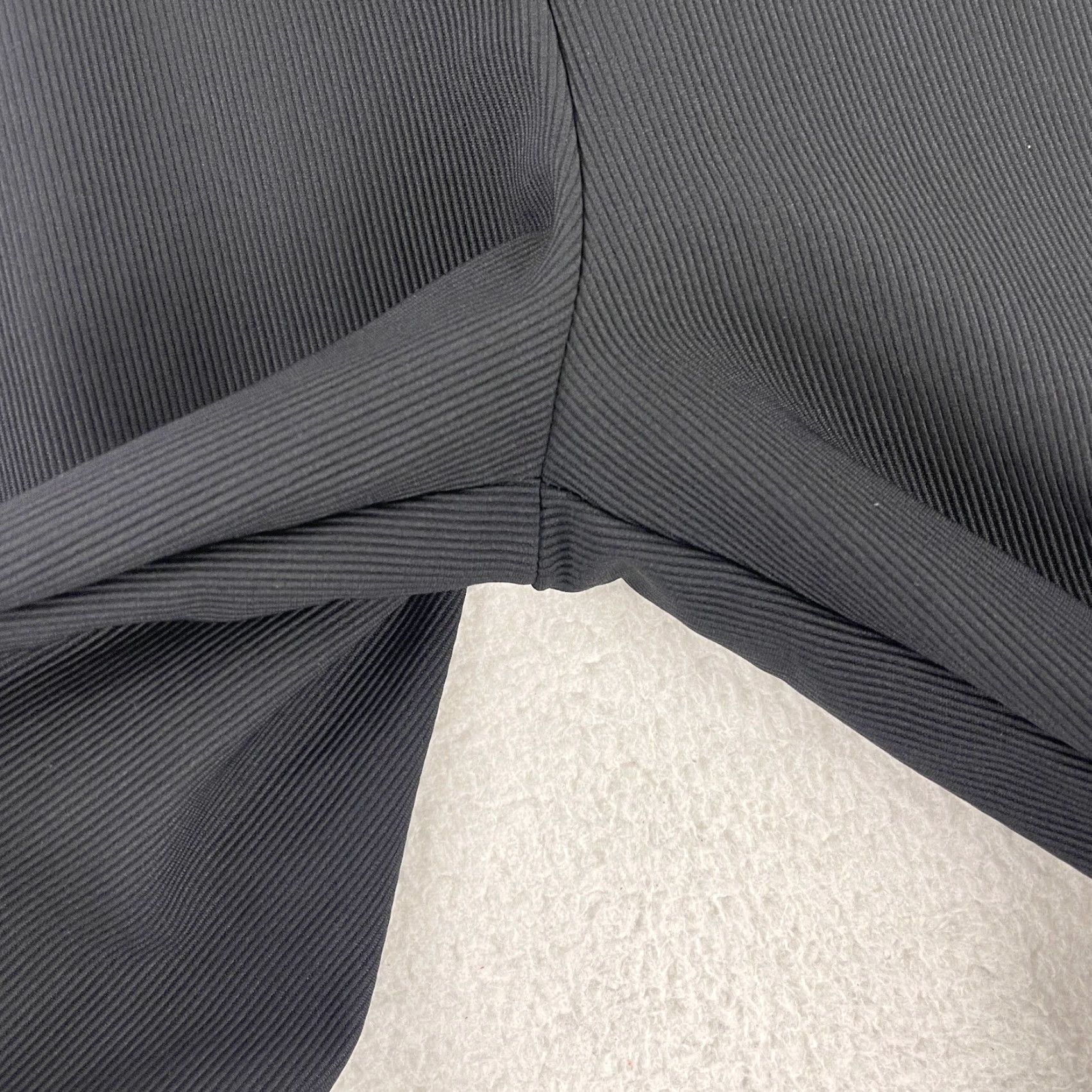 Ann Taylor VINTAGE Ann Taylor Pants Womens Size 14 Black Ribbed Roll Cuff Tapered Stretch Outfit Pants Size 36" / US 14 / IT 50 - 6 Thumbnail