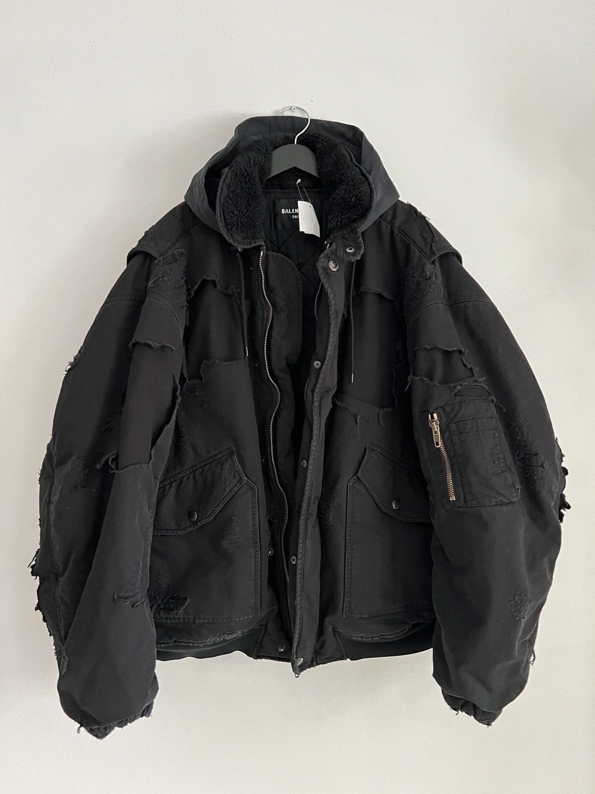 BALENCIAGA UNITY DESTROYED BOMBER JACKET
