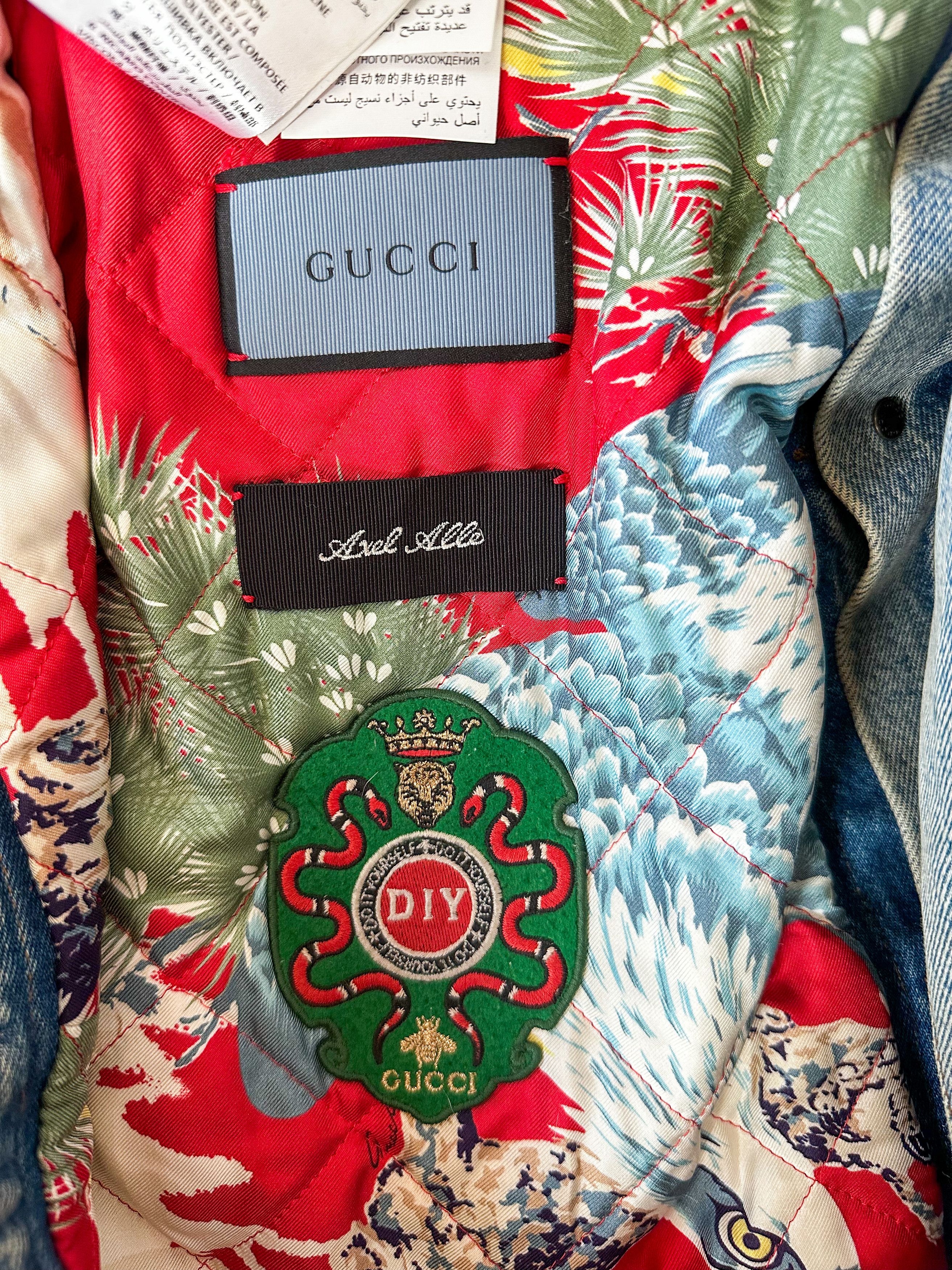 Gucci Gucci Blue DIY Custom Embroidered Patch Denim Jacket Size US XXL / EU 58 / 5 - 4 Thumbnail