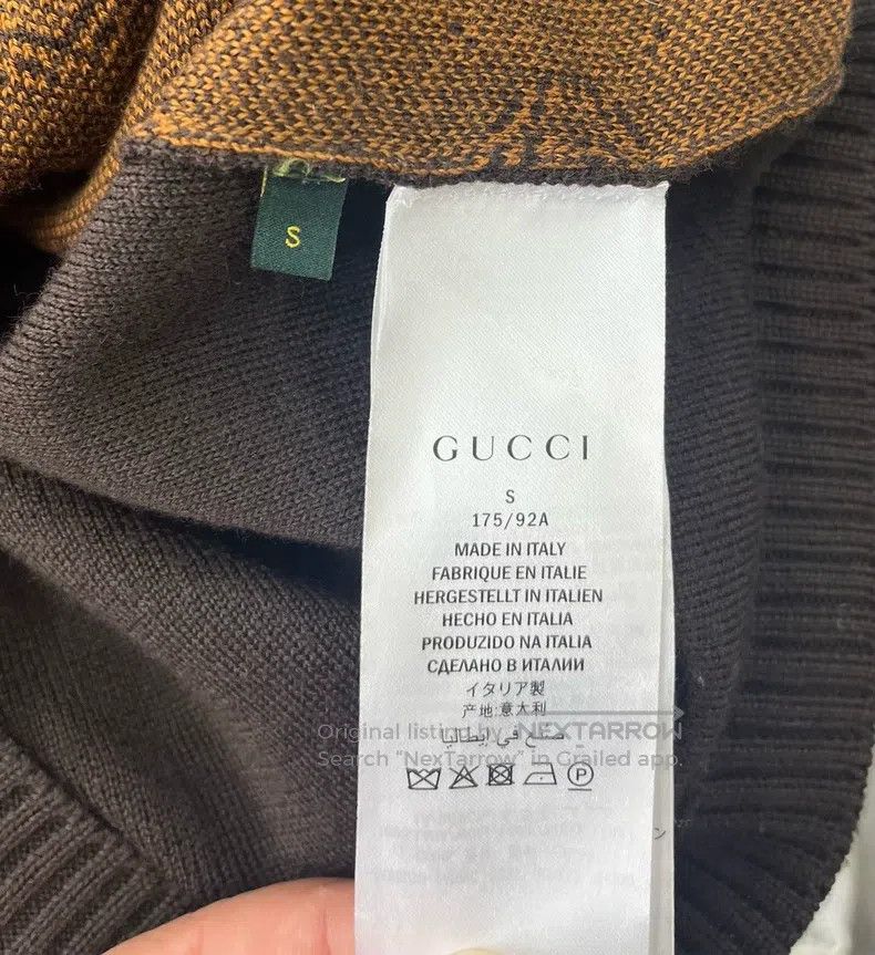 Gucci Gucci Brown colour-blocked ring full of logo knitted sweat Size US S / EU 44-46 / 1 - 4 Thumbnail