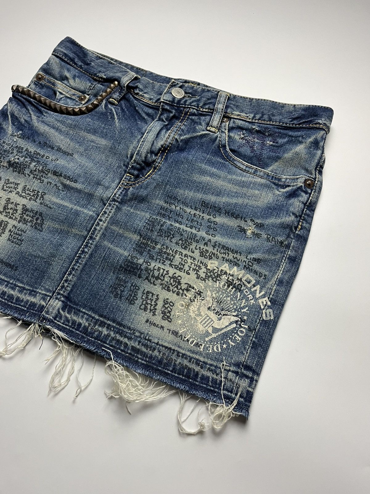 Hysteric Glamour Hysteric Glamour x Ramones Blitzkrieg Bop Studded Mini Skirt Size 29" - 3 Thumbnail