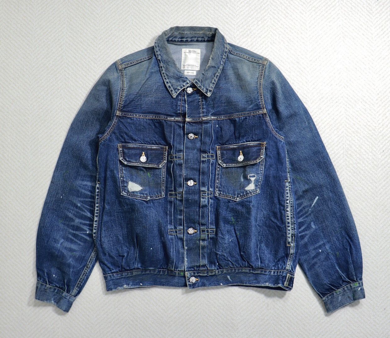 Visvim Visvim 22ss ICT Happi Wabash Dmgd denim robe washed blue dy | Grailed