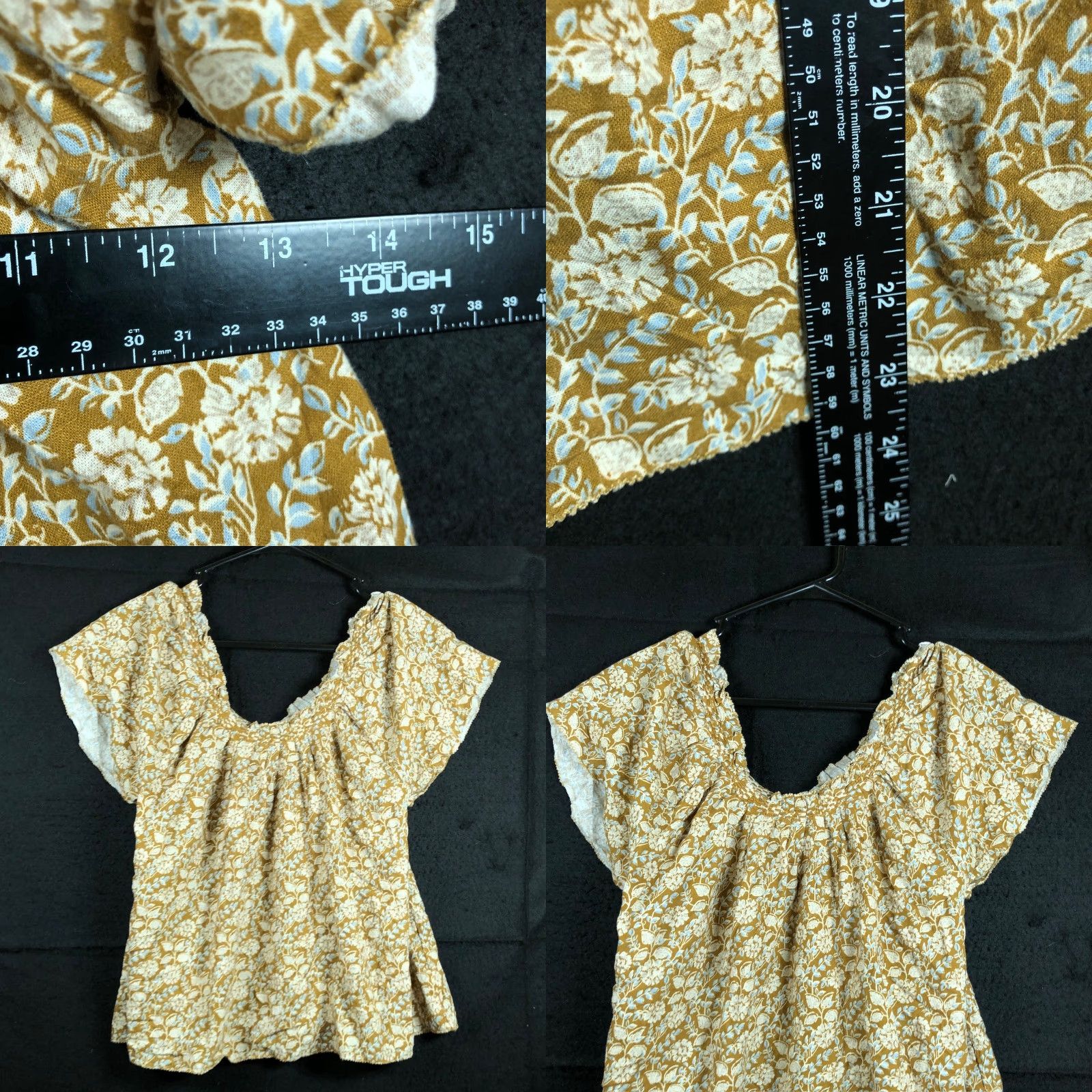 Faherty Faherty Womens Shirt Gold Annabelle Floral Linen Blend Short Sleeve XS Shirt Womens XS Gold Floral Linen Blend Short Sleeve Faherty Size XS / US 0-2 / IT 36-38 - 8 Thumbnail