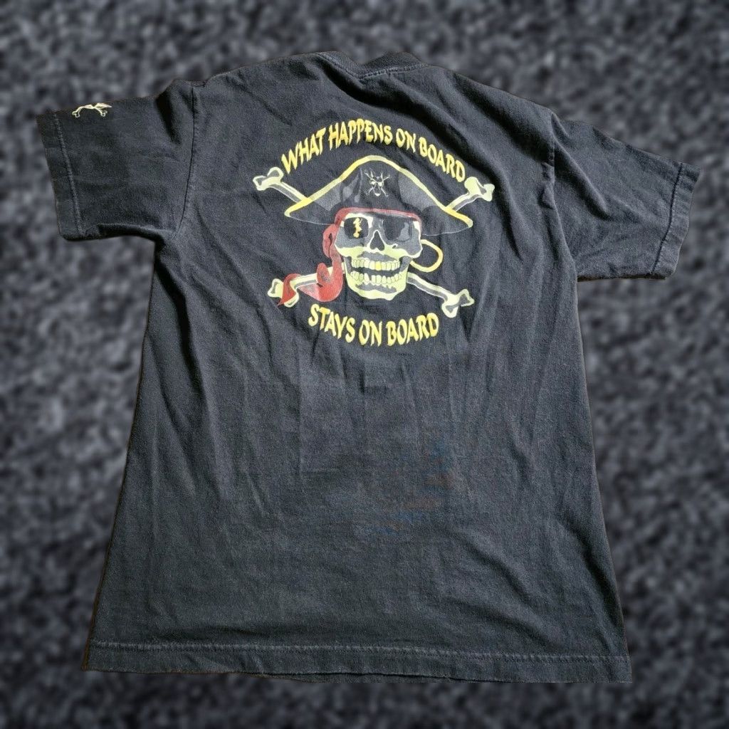 Vintage VINTAGE Mens M Sea Wolf T Shirt Florida Pirates St. Augustine Double Sided Black Cotton Crew Neck 1990s Mens Size US M / EU 48-50 / 2 - 1 Thumbnail