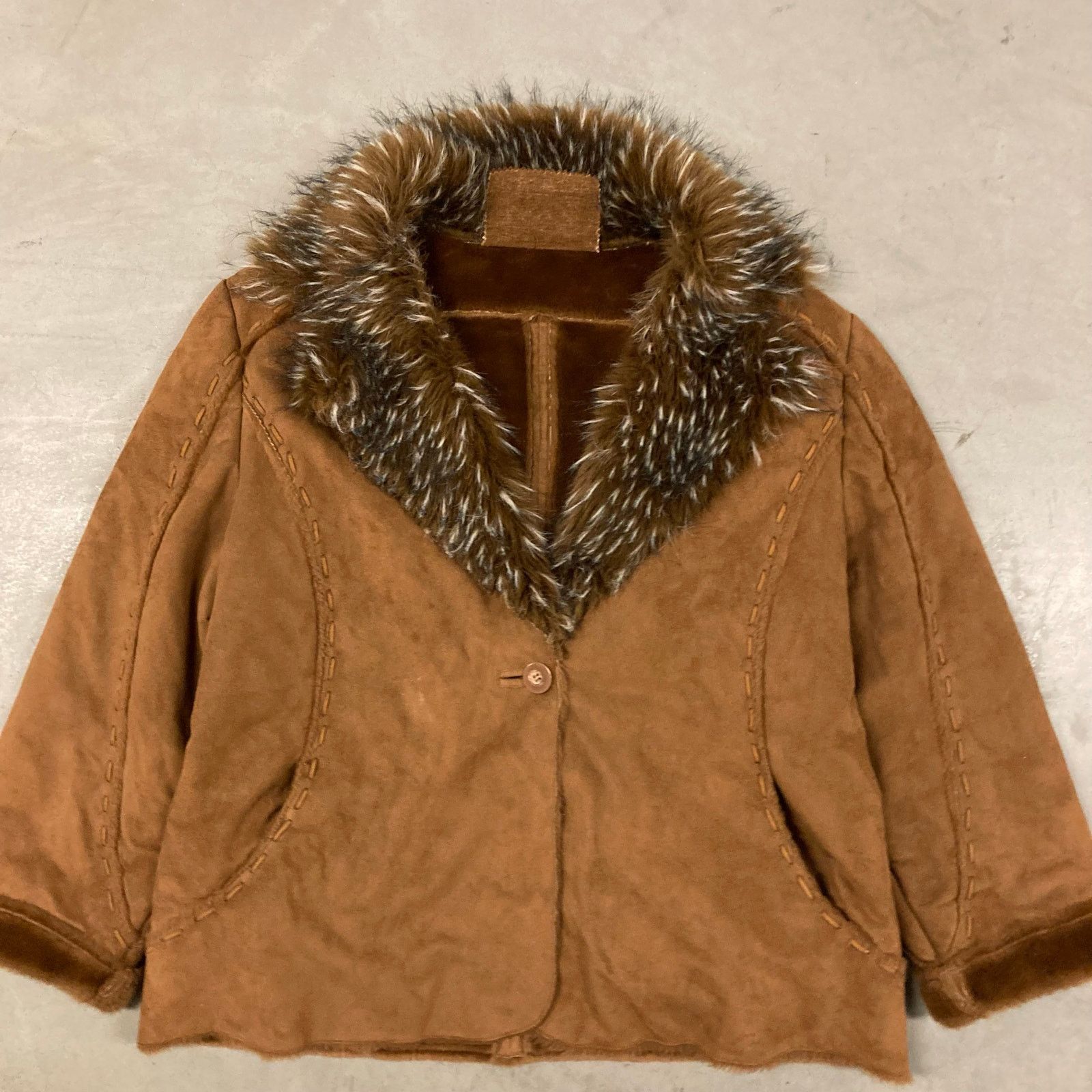 Vintage y2k afghan western leather jacket Size US XL / EU 56 / 4 - 2 Thumbnail