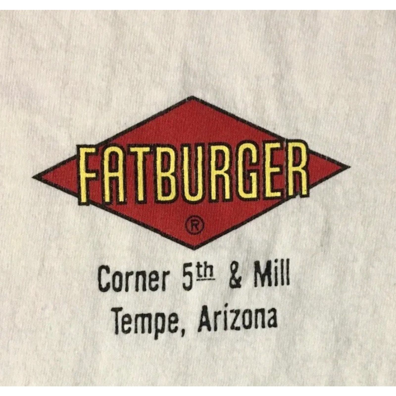 Vintage VINTAGE Fatburger Tempe T-Shirt XL White Grunge 90s Y2K Fast Food Biker Arizona USA Men’s Shirt Size US XL / EU 56 / 4 - 4 Thumbnail