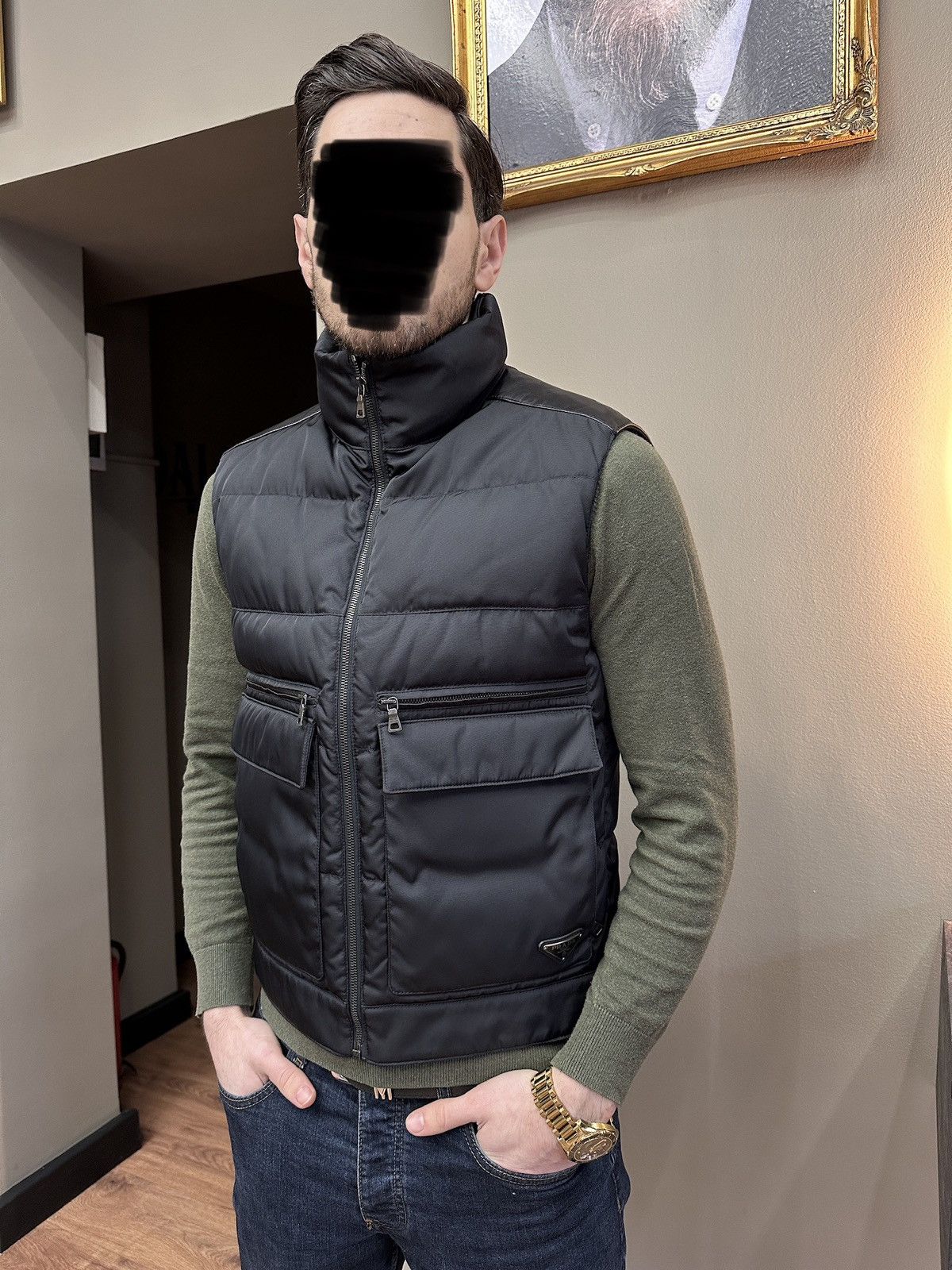 Prada Prada Badge Logo Cargo Gabardine Nylon/Lamb Puffer Down Vest Size US M / EU 48-50 / 2 - 4 Thumbnail