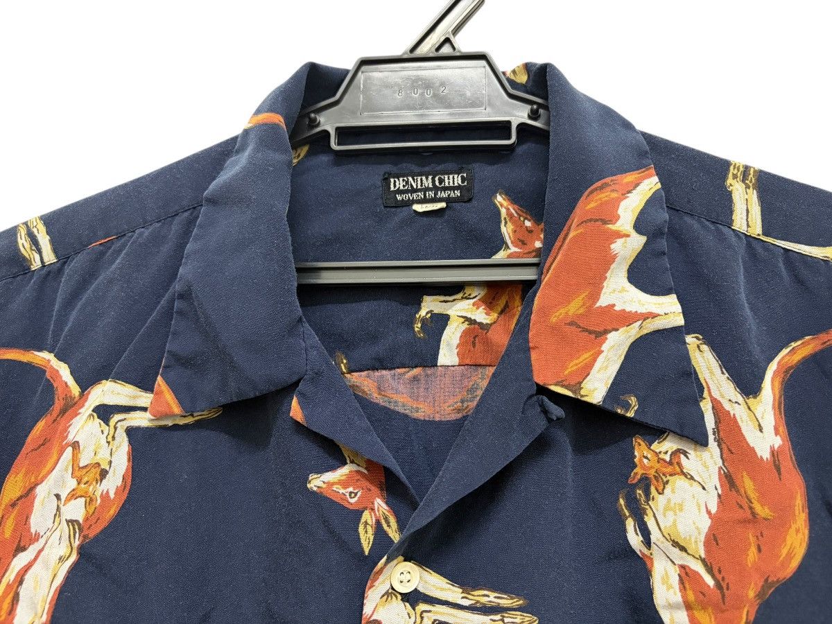 Vintage VINTAGE DENIM CHIC OPEN CAMP COLLAR 🦘 OVP MOTIF RAYON SHIRT Size US L / EU 52-54 / 3 - 6 Thumbnail