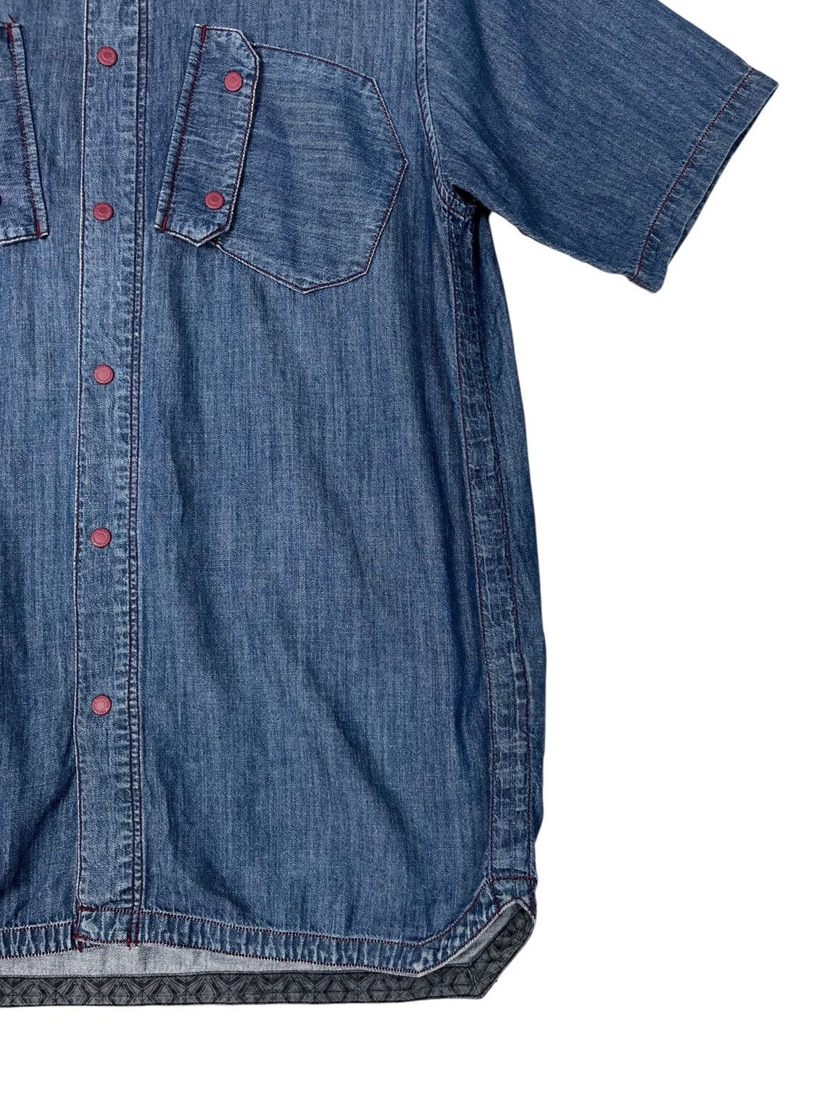White Mountaineering White Mountaineering Blue Snap Button Denim Shirt Size US M / EU 48-50 / 2 - 5 Thumbnail