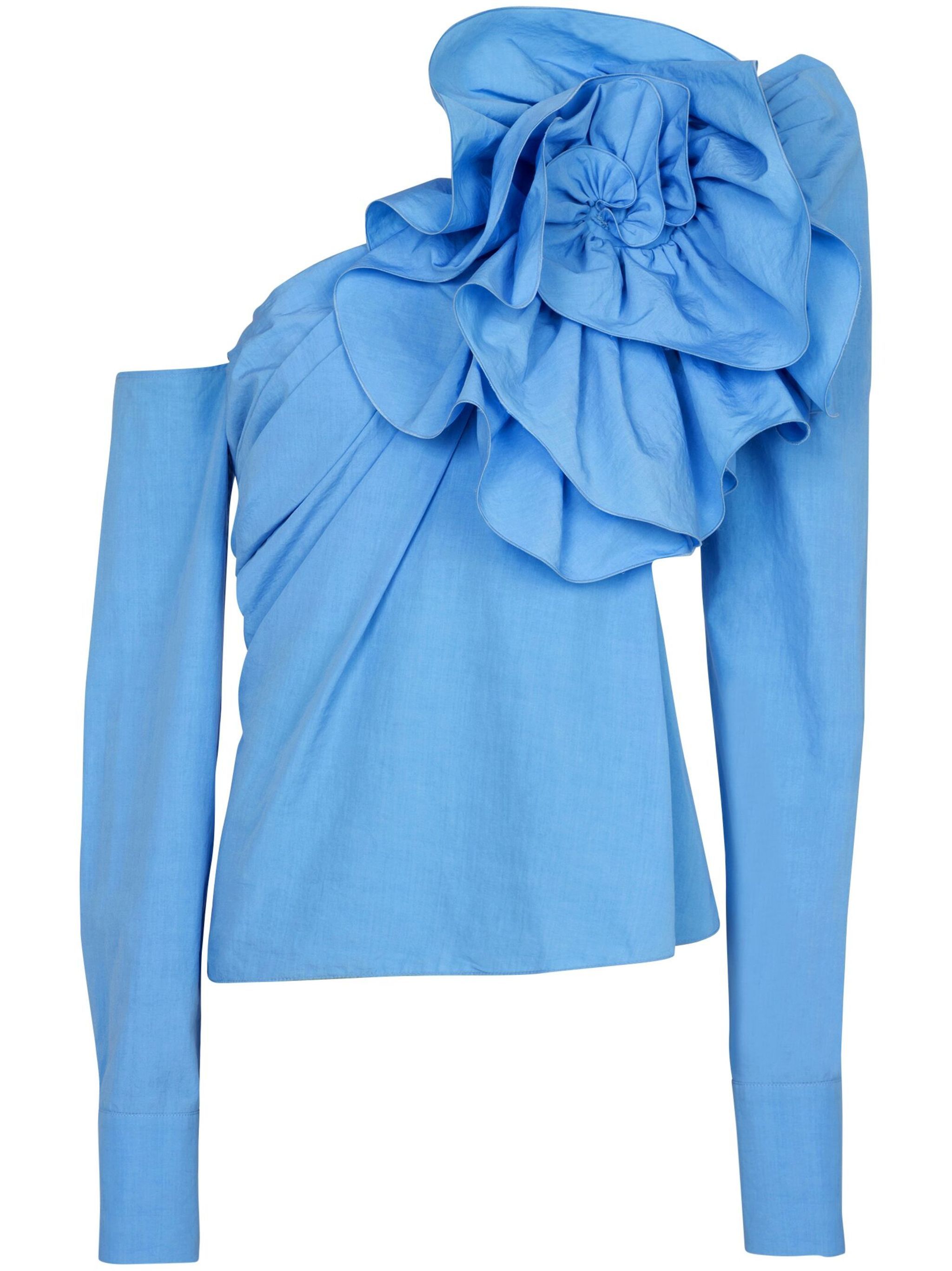 Balmain o1s1wg110125 Blouse in Light Blue Size S / US 4 / IT 40 - 1 Thumbnail