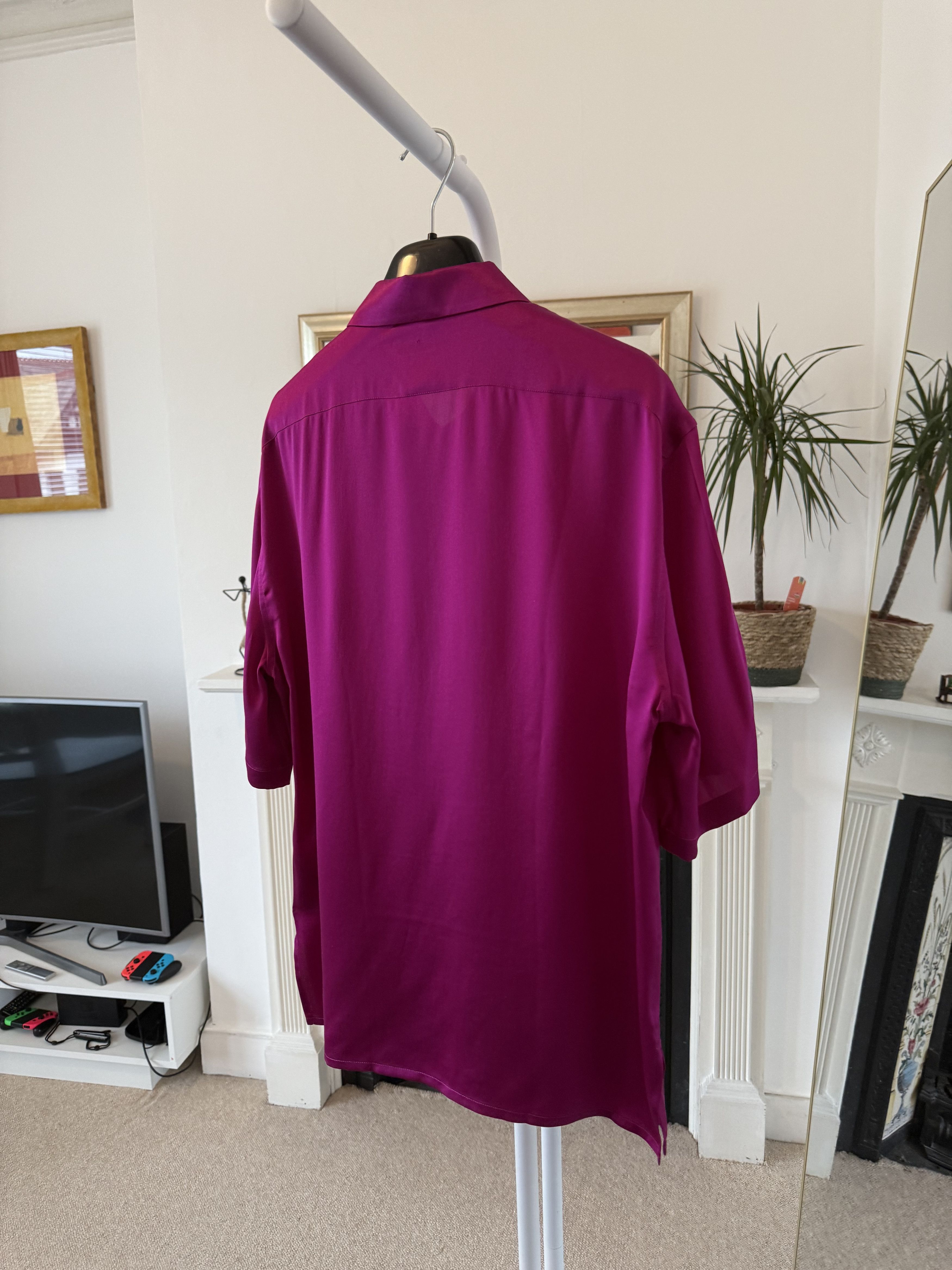 Saint Laurent Paris Saint Laurent Satin Pink Silk Shirt Size US M / EU 48-50 / 2 - 5 Thumbnail