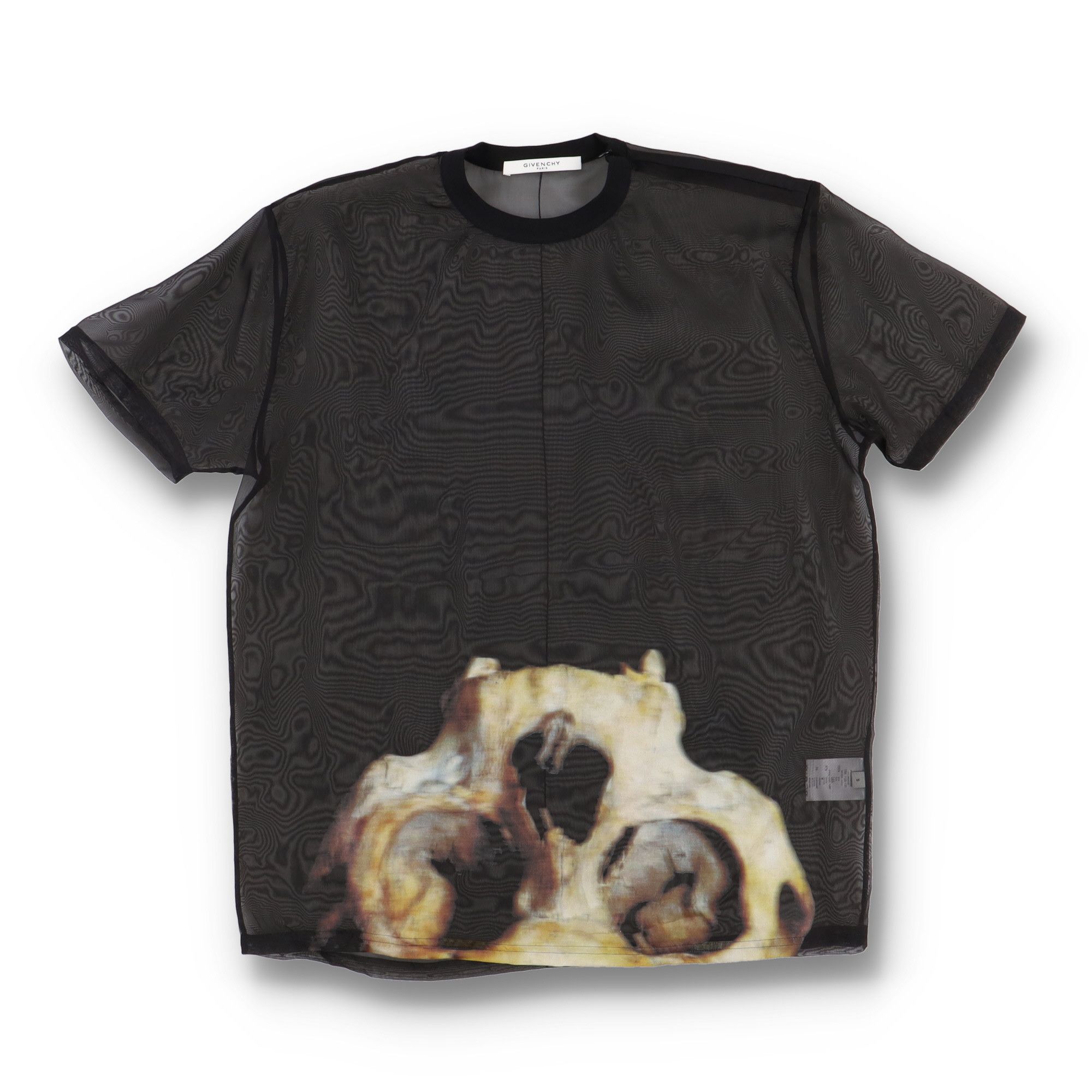Givenchy Black Skull Hem Organza Silk Oversized T-Shirt Size US S / EU 44-46 / 1 - 1 Thumbnail