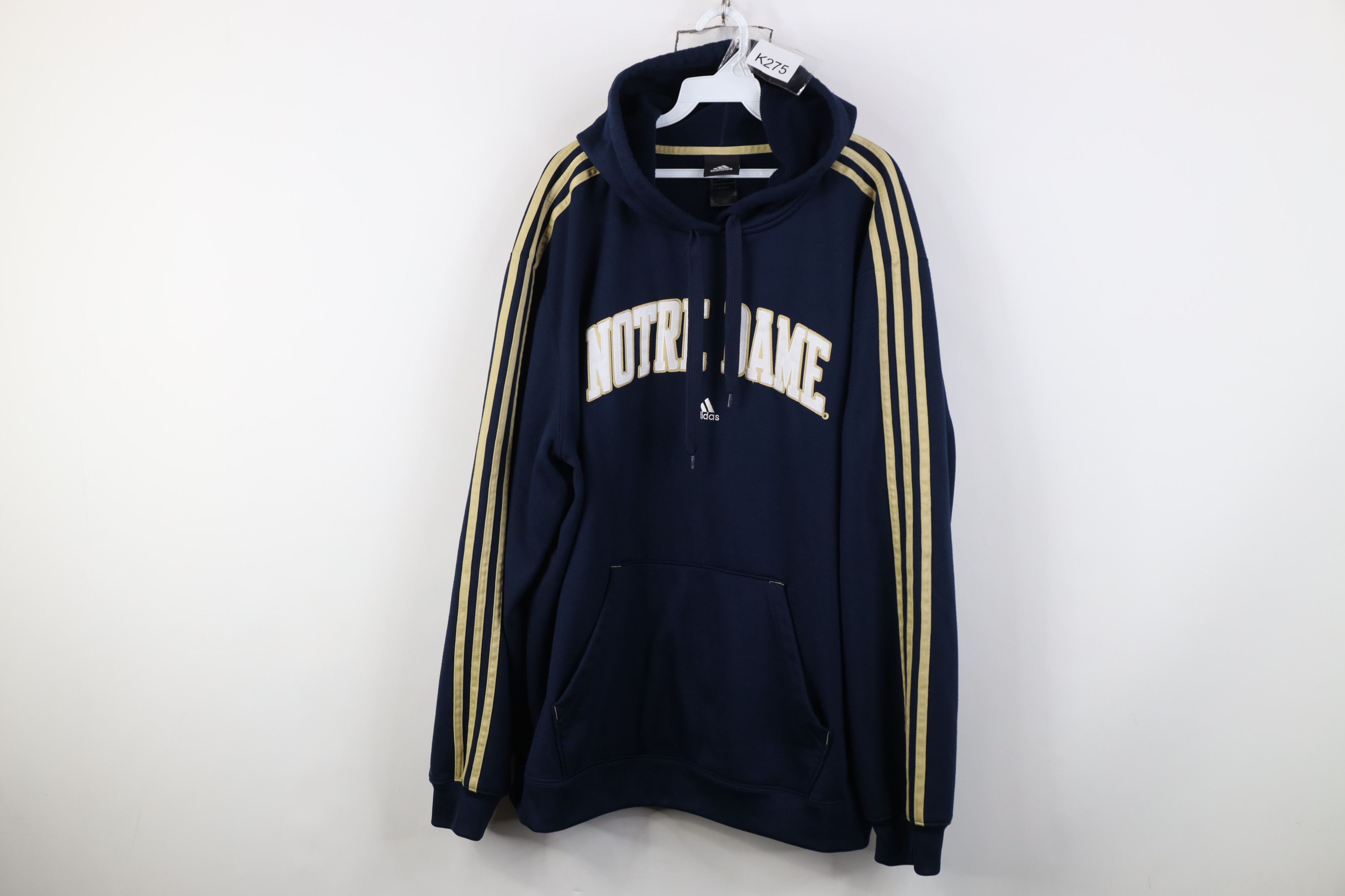 Adidas Vintage Adidas Notre Dame University Hoodie Sweatshirt Blue Size US XXL / EU 58 / 5 - 1 Thumbnail