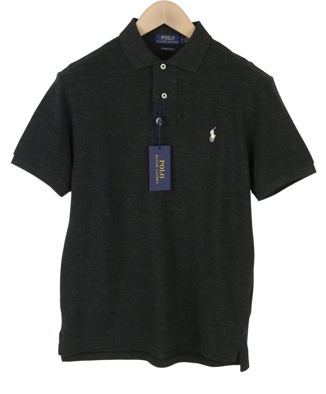 Ralph Lauren CUSTOM SLIM FIT M Black Melange Cotton Logo 87896 Size US M / EU 48-50 / 2 - 3 Thumbnail