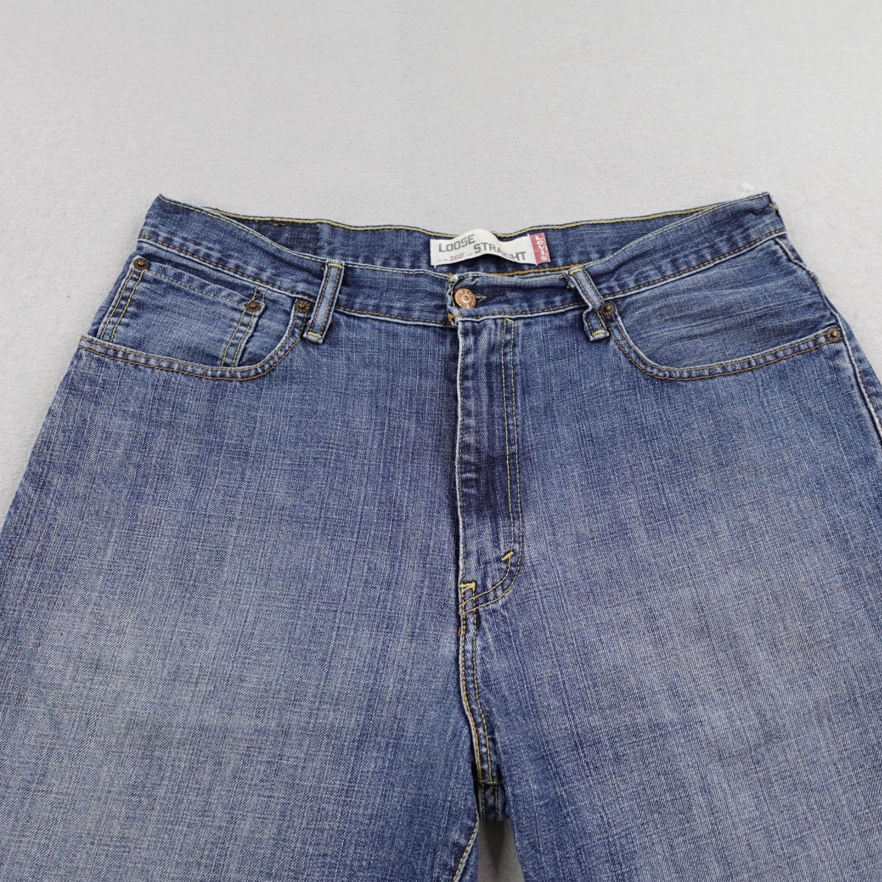 Levi's Levi's Shorts Men 34 Blue Denim 569 Loose Straight Fit Jorts Baggy Faded Casual Denim Size US 34 / EU 50 - 2 Thumbnail